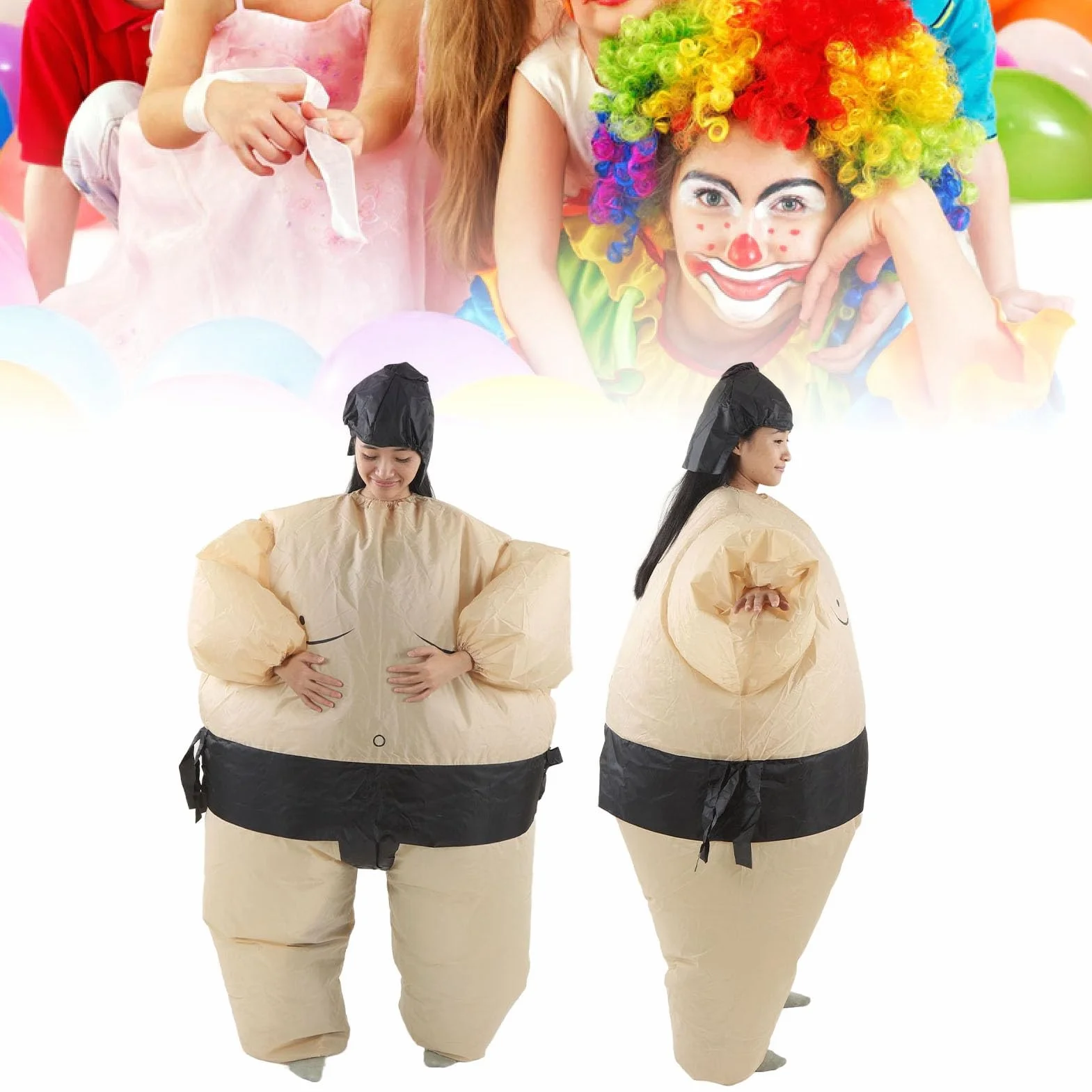 Nadmuchiwany Kostium, Zasilany Bateryjnie Kostium Zapaśniczy Sumo, Wodoodporny materiał Nadmuchiwane Kostiumy dla Dorosłych Dzieci, Impreza z Okazji Halloween Kostiumy Cosplay (150‑190cm)