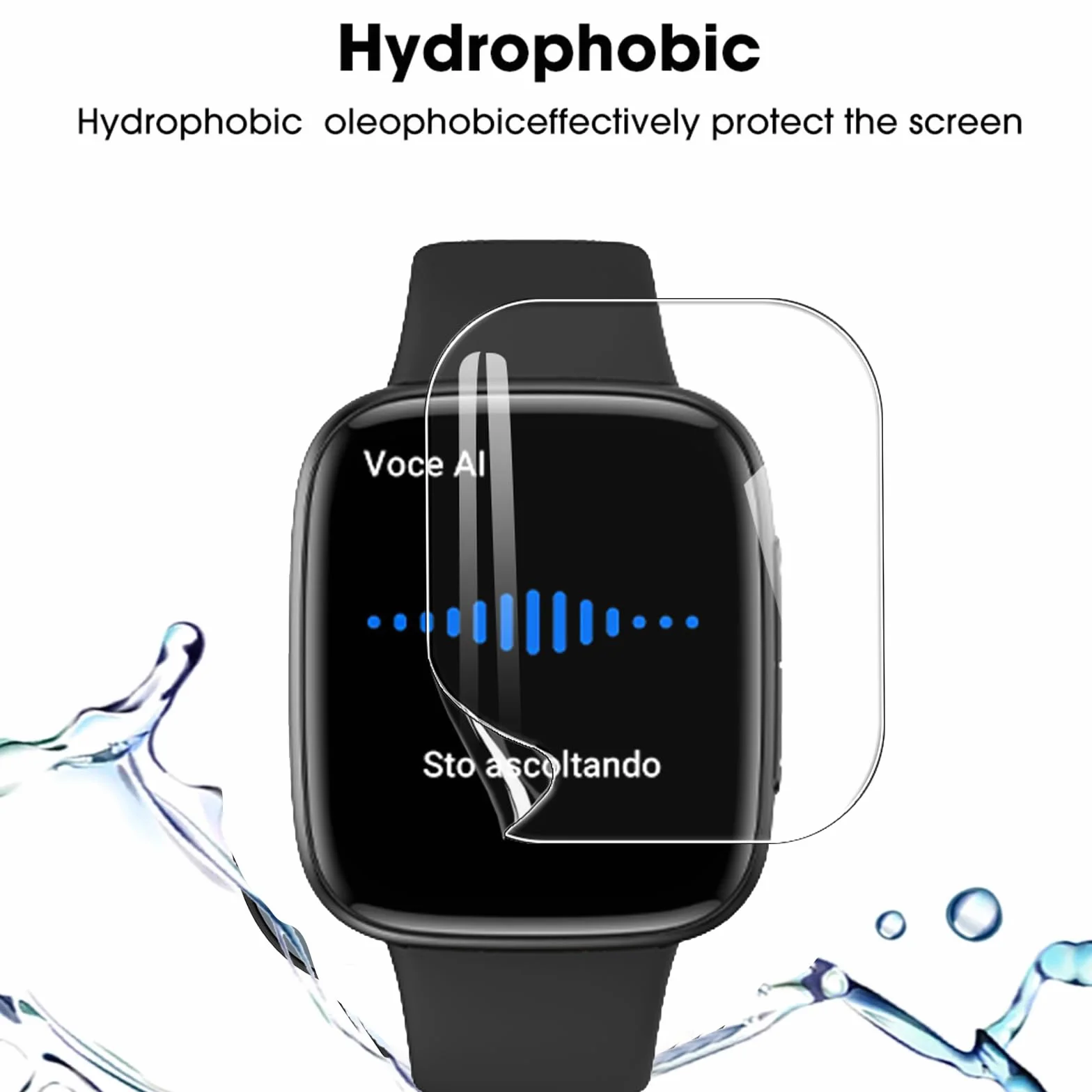 3 sztuki folii ochronnej kompatybilnej z Tensky Smartwatch GTX20 1,85 cala, [odporna na zarysowania] miękka folia ochronna na wyświetlacz TPU, pełne pokrycie, folia HD zapobiegająca