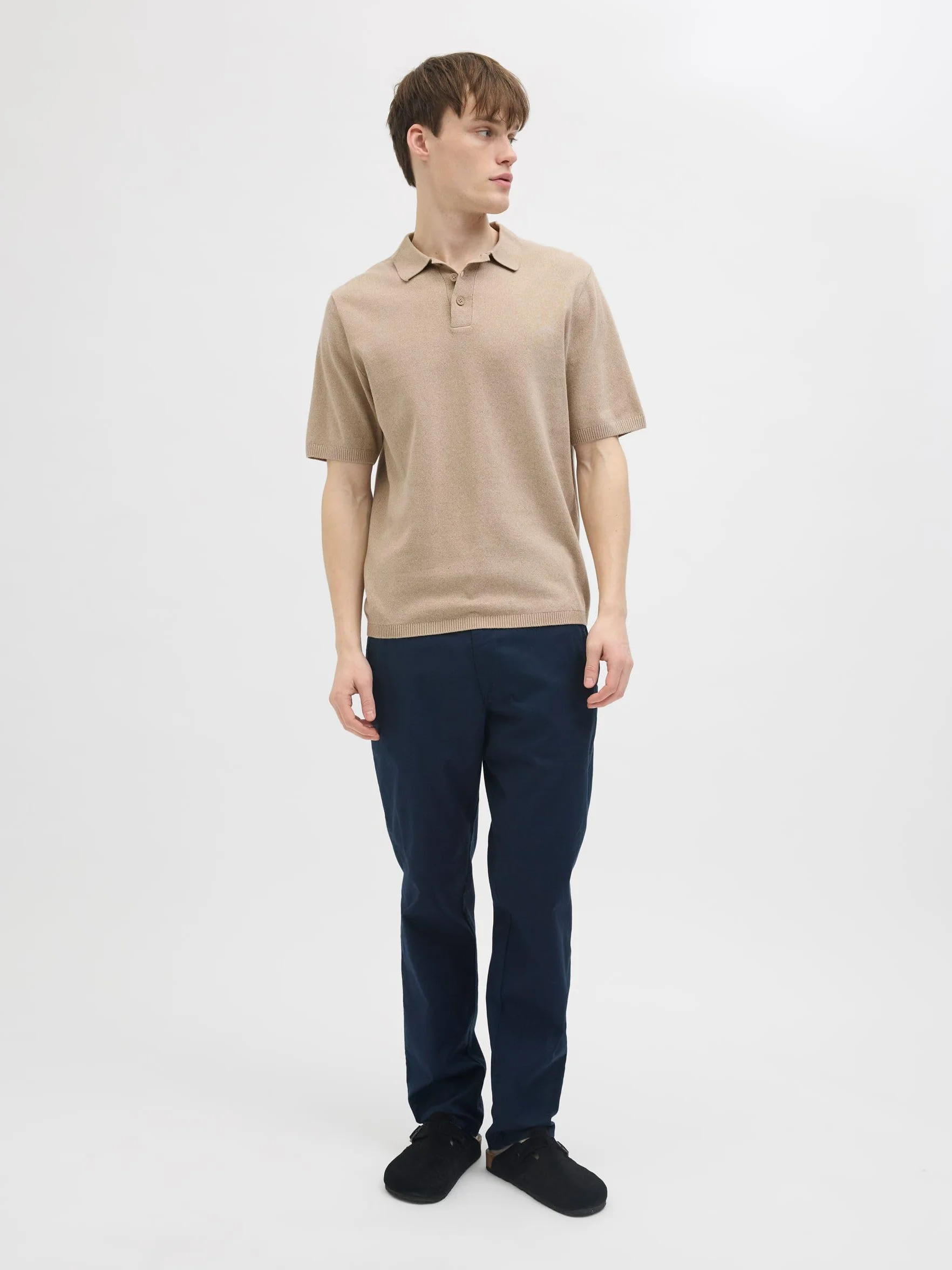 JJ REBEL Jrebcallum Knit Polo Ss, Crockery., M