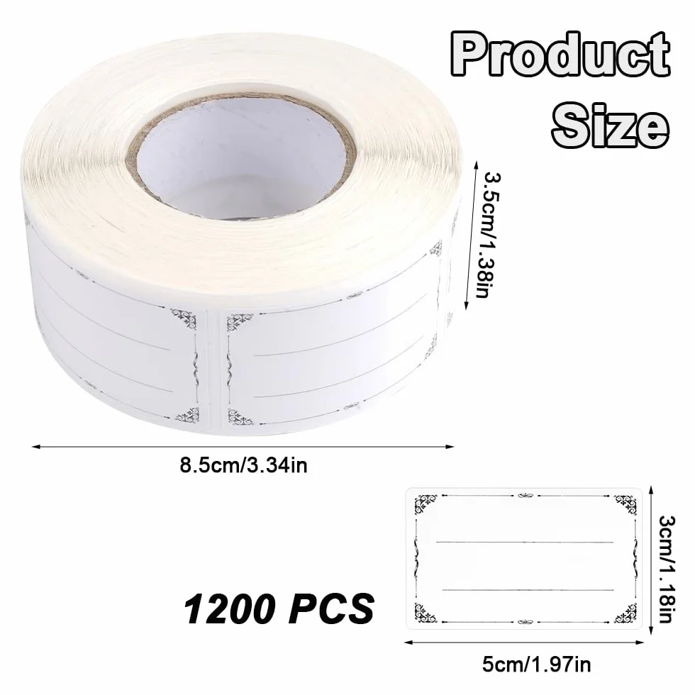 2 rolki 1200 sztuk etykieta do mrożonych produktów, 50 x 30 mm, odklejane etykiety do zamrażania, bez pozostałości, dla mrożonek, samoprzylepne na słoiki na przyprawy