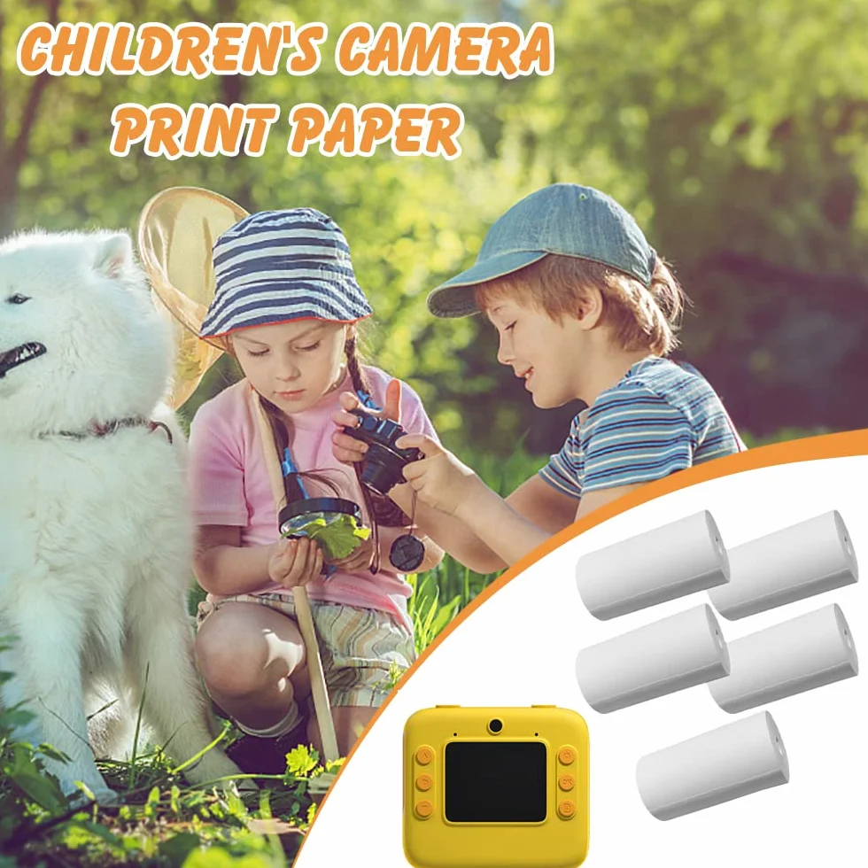5 rolek papieru do drukowania, papier termiczny do kamery dziecięcej, 57 mm, papier uzupełniający do kamer dziecięcych, drukarka etykiet kieszonkowych dla studentów, rolki termiczne do