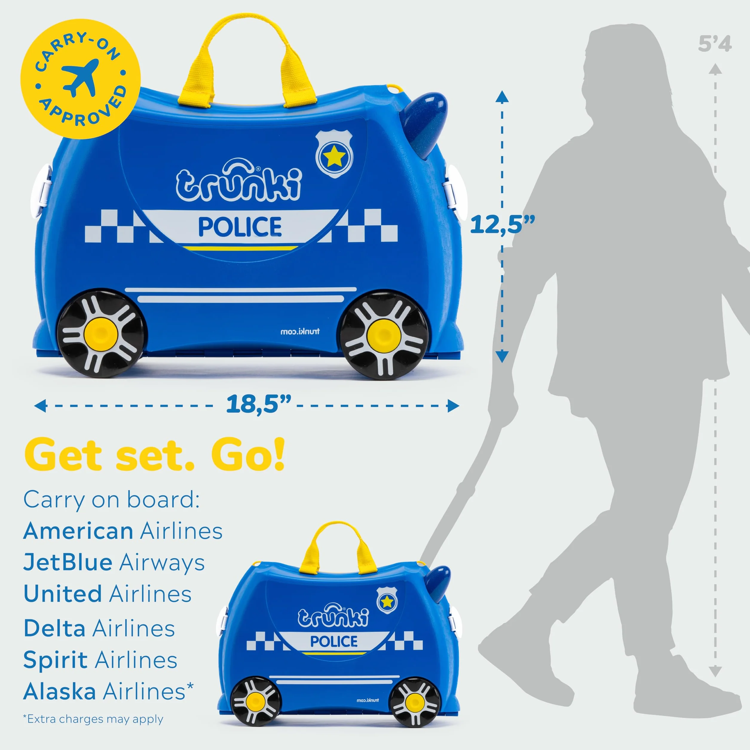 Trunki Walizka dziecięca na kółkach, wielokolorowy, Einheitsgröße, niebieski