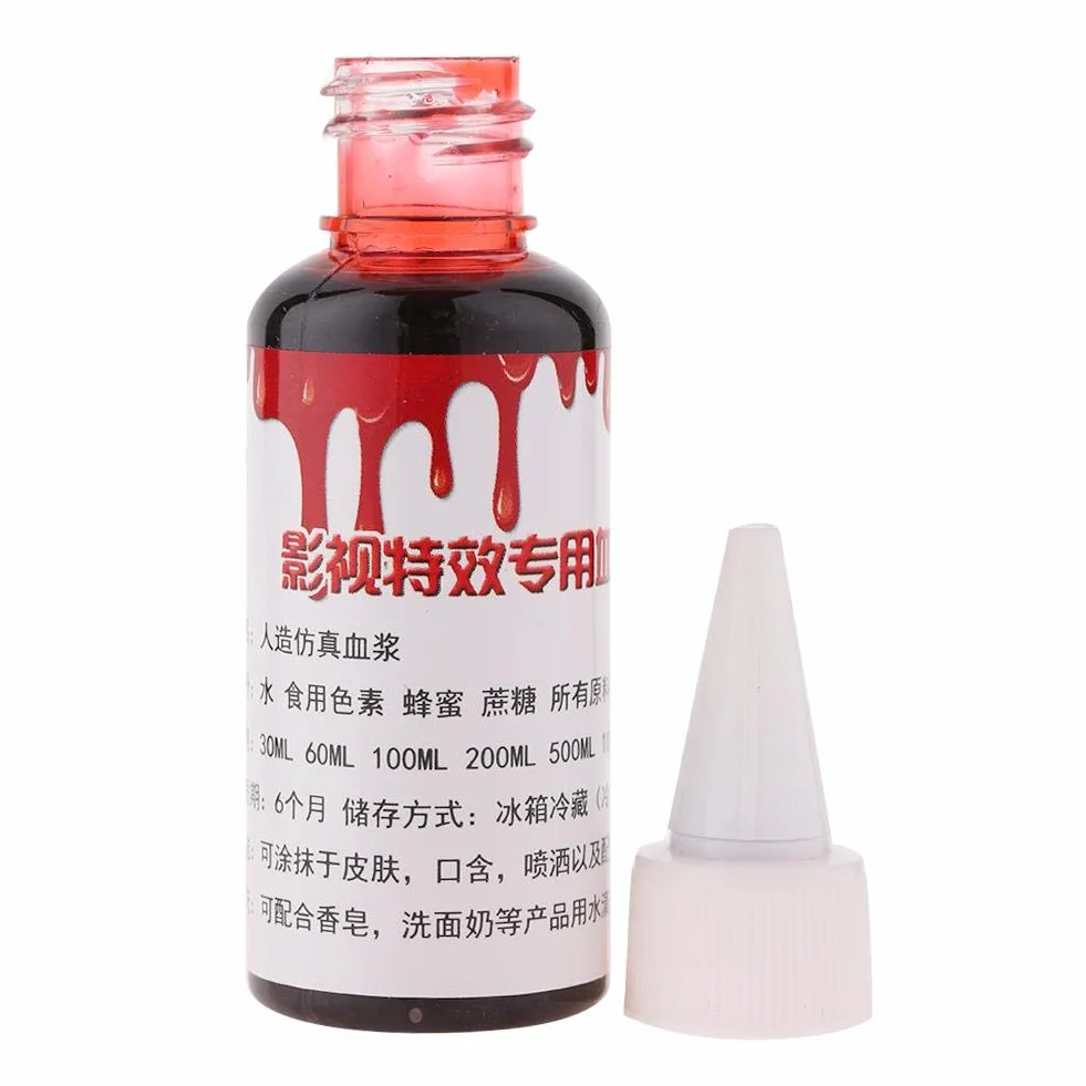 Halloween Party Faux Blood Realistyczne Zombie Fantasy Makijaż Sztuczna Krew do Teatru i Kostiumów (50 ml)