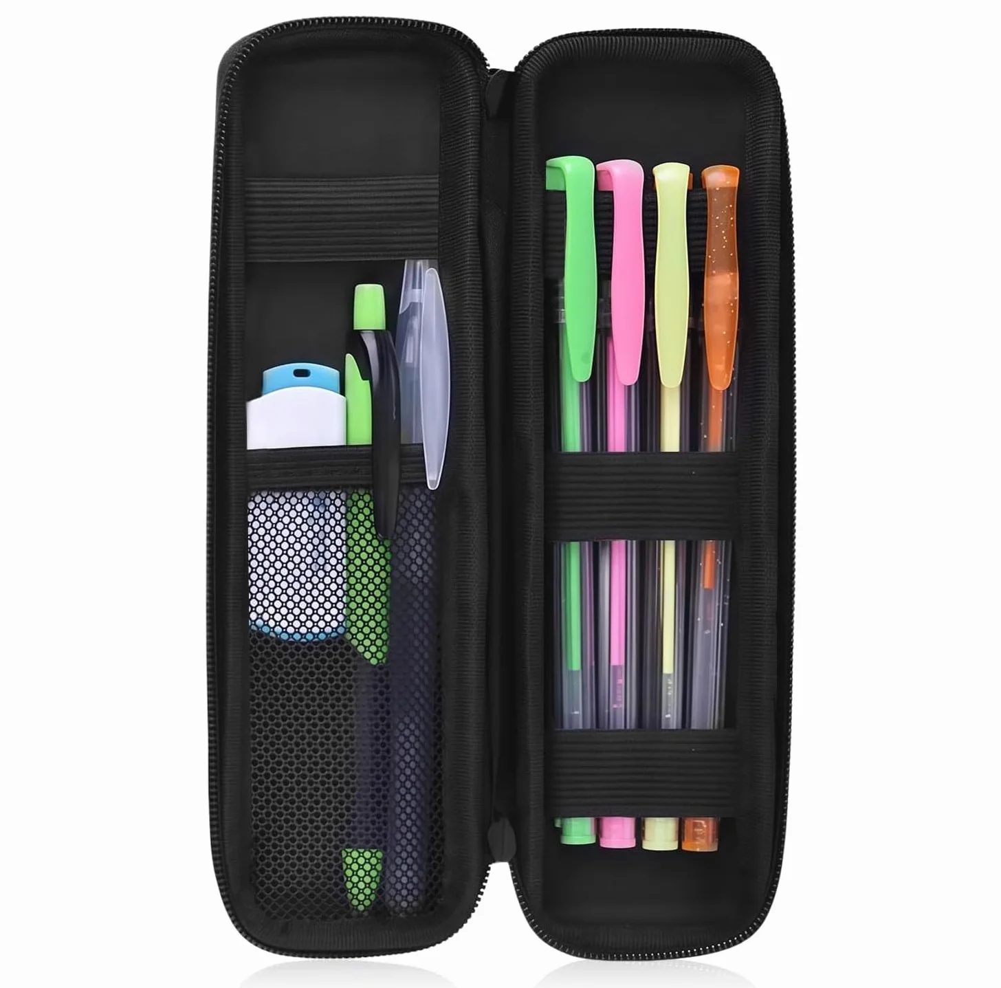 flintronic Torba na piórnik o dużej pojemności, etui na piórnik EVA, organizer na artykuły pa z przegródkami i zamkiem błyskawicznym, przenośna torba na długopisy do szkoły i materiałów
