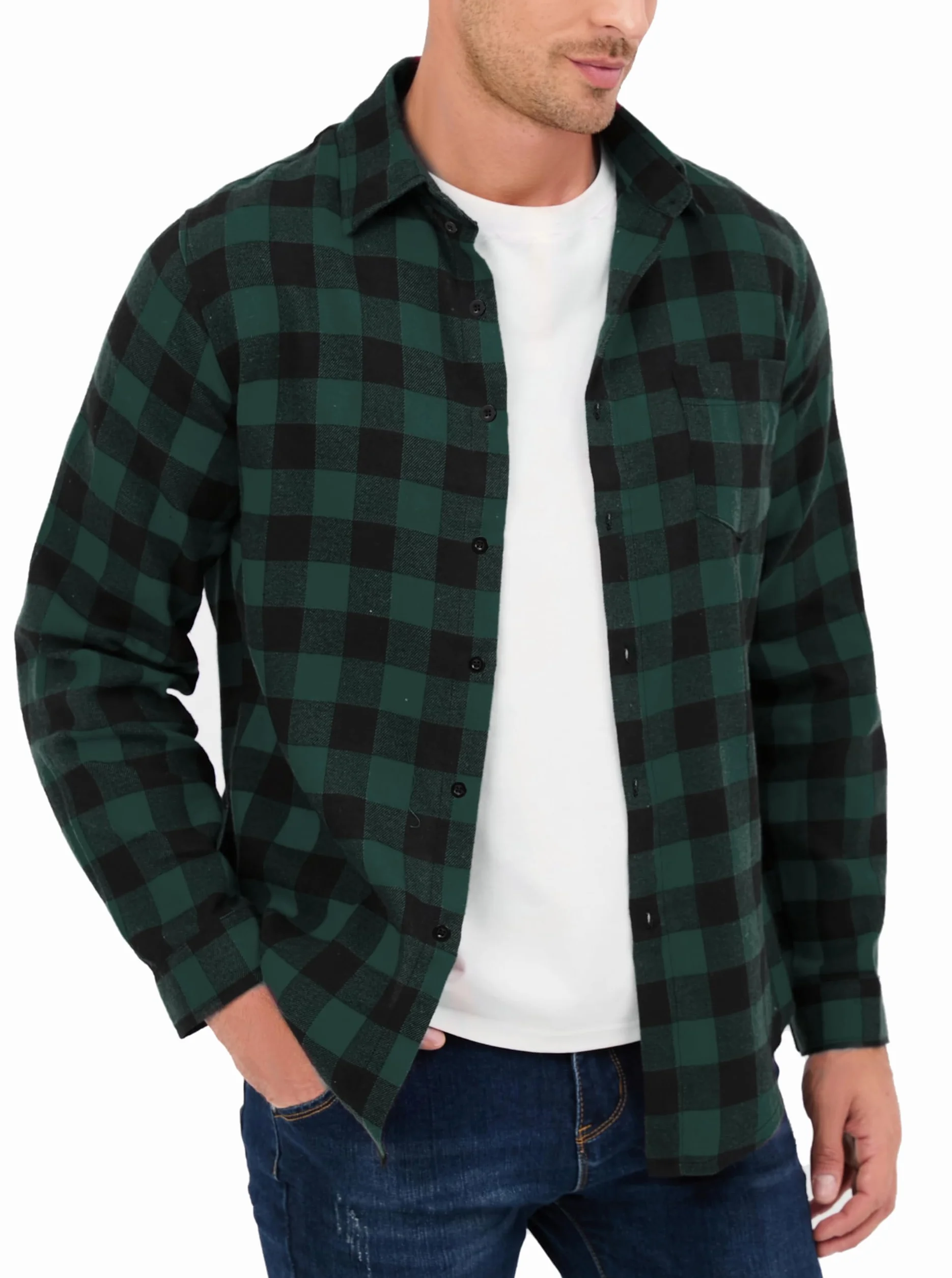 Bluzka w kratkę bawełna męska koszula drwal westernowa flanelowa koszula z długim rękawem, swobodny, klasyczny retro szkocki kamizelka bluzka S-XXXL