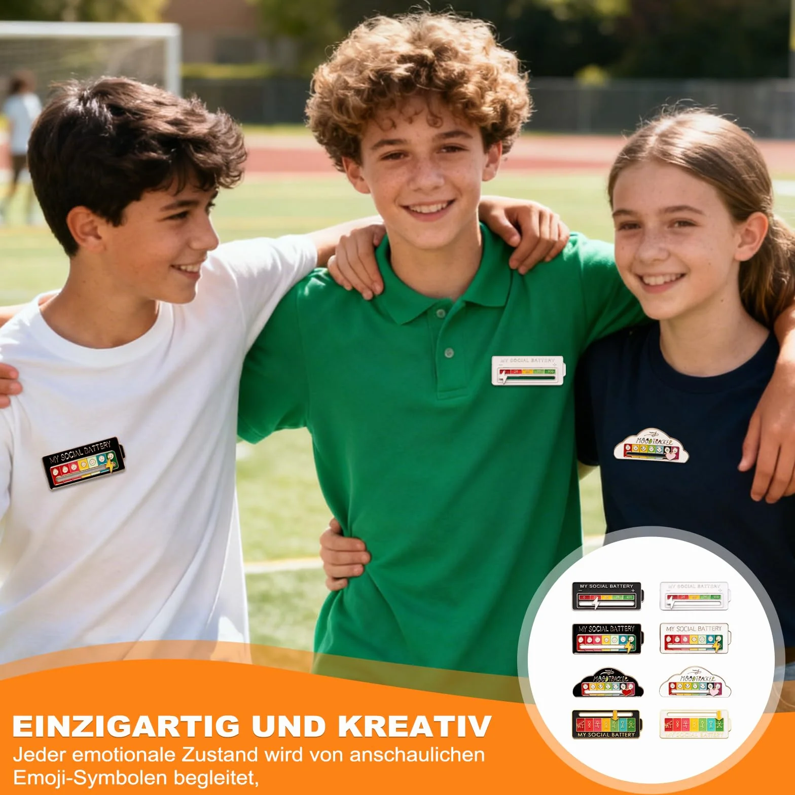 8 sztuk Pinów Social Battery, Zabawne broszki na dobrą atmosferę na 7 dni, Interaktywne przypinki do nastroju, Miłe broszki do interakcji społecznych, Dekoracja (Biały, Czarny)