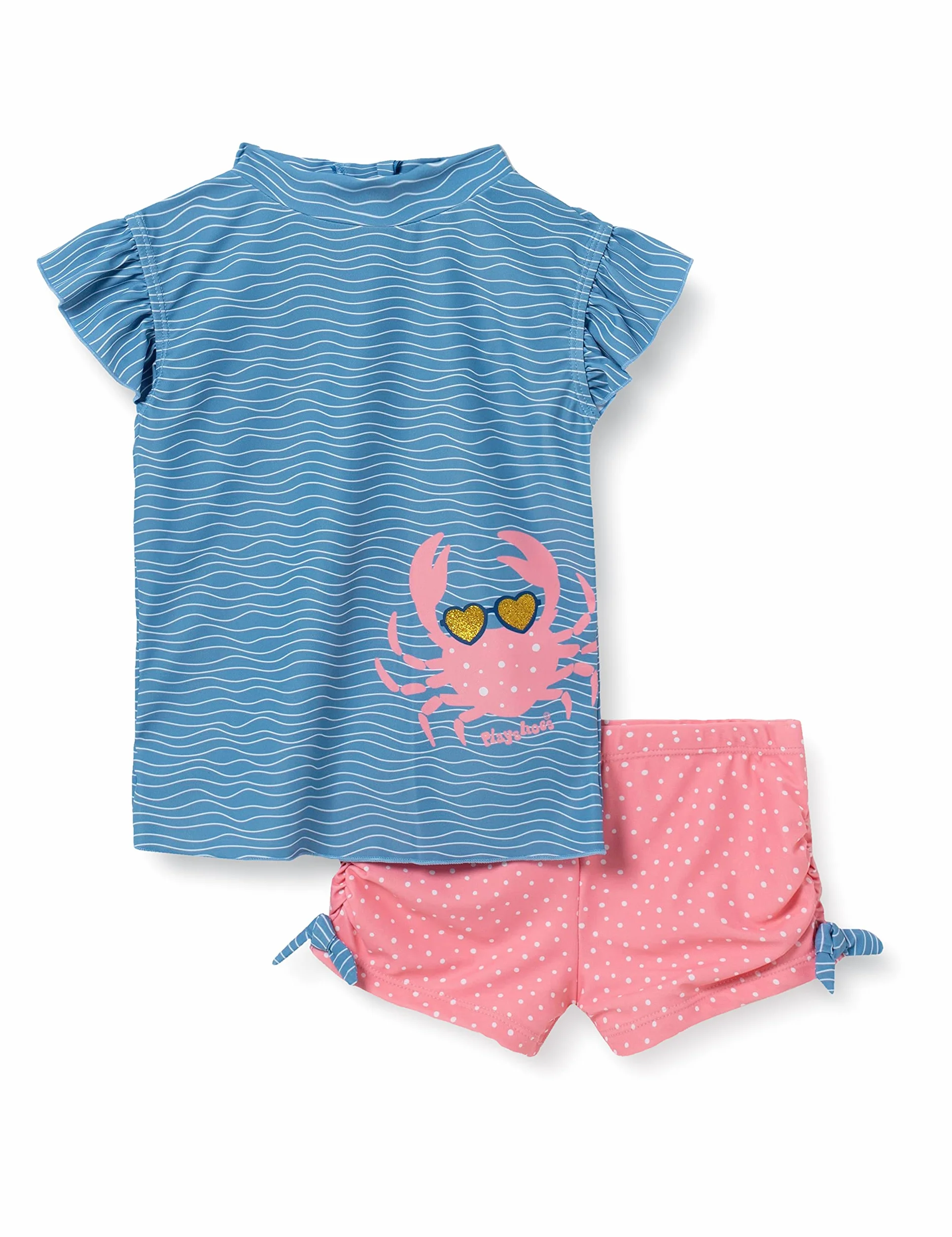 Playshoes Podstawowy zestaw Krebsa Zestaw koszul Schwimm dziewczyny, niebieski/różowy, 86-92
