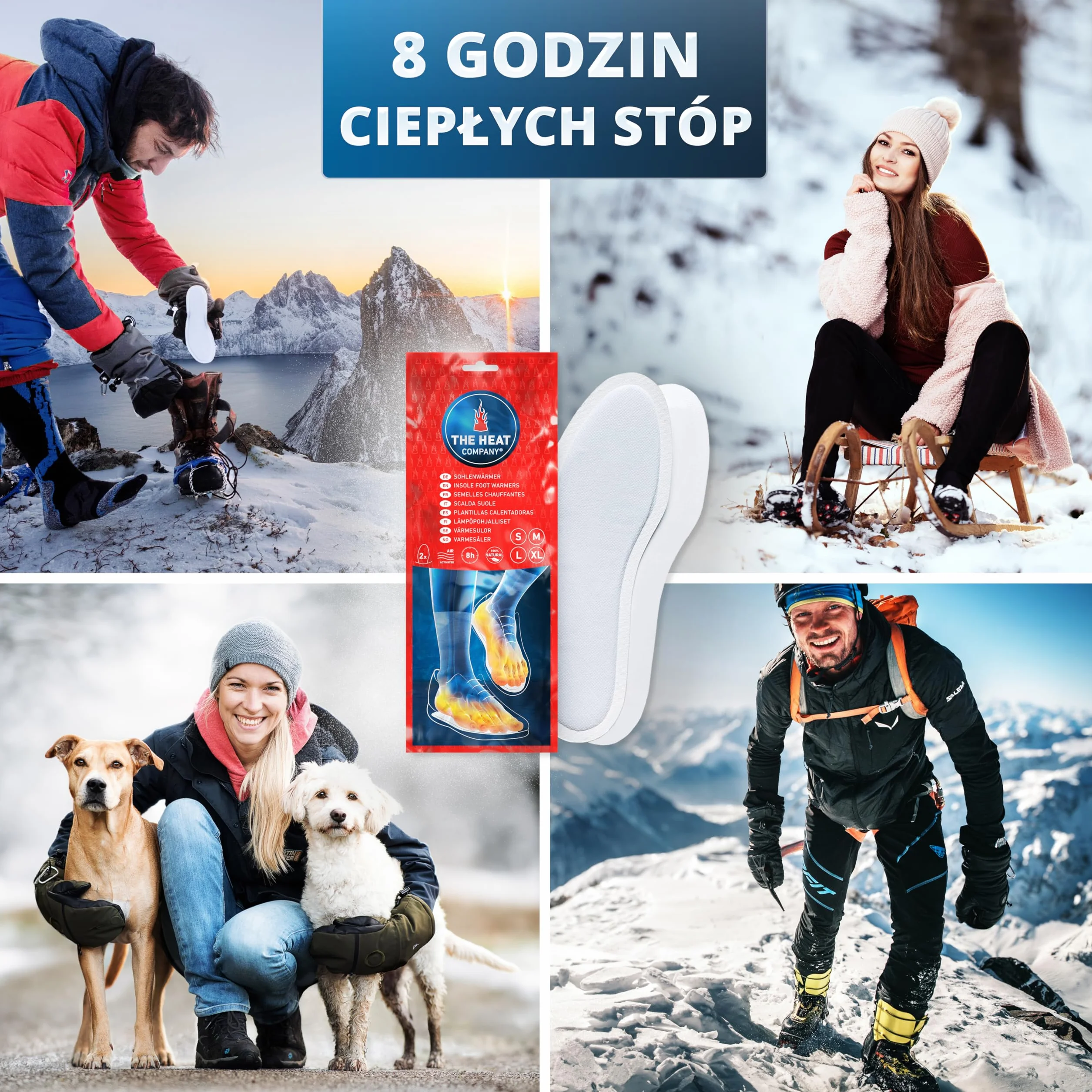 THE HEAT COMPANY ocieplacze do butów, 5 lub 30 par, bardzo ciepłe, ogrzewające wkładki do stóp, ocieplacze do stóp, ciepłe stopy przez 8 godzin, natychmiast gotowe do użycia, aktywowane przez powietrze, w pełni naturalne, rozmiar S, M, L, XL