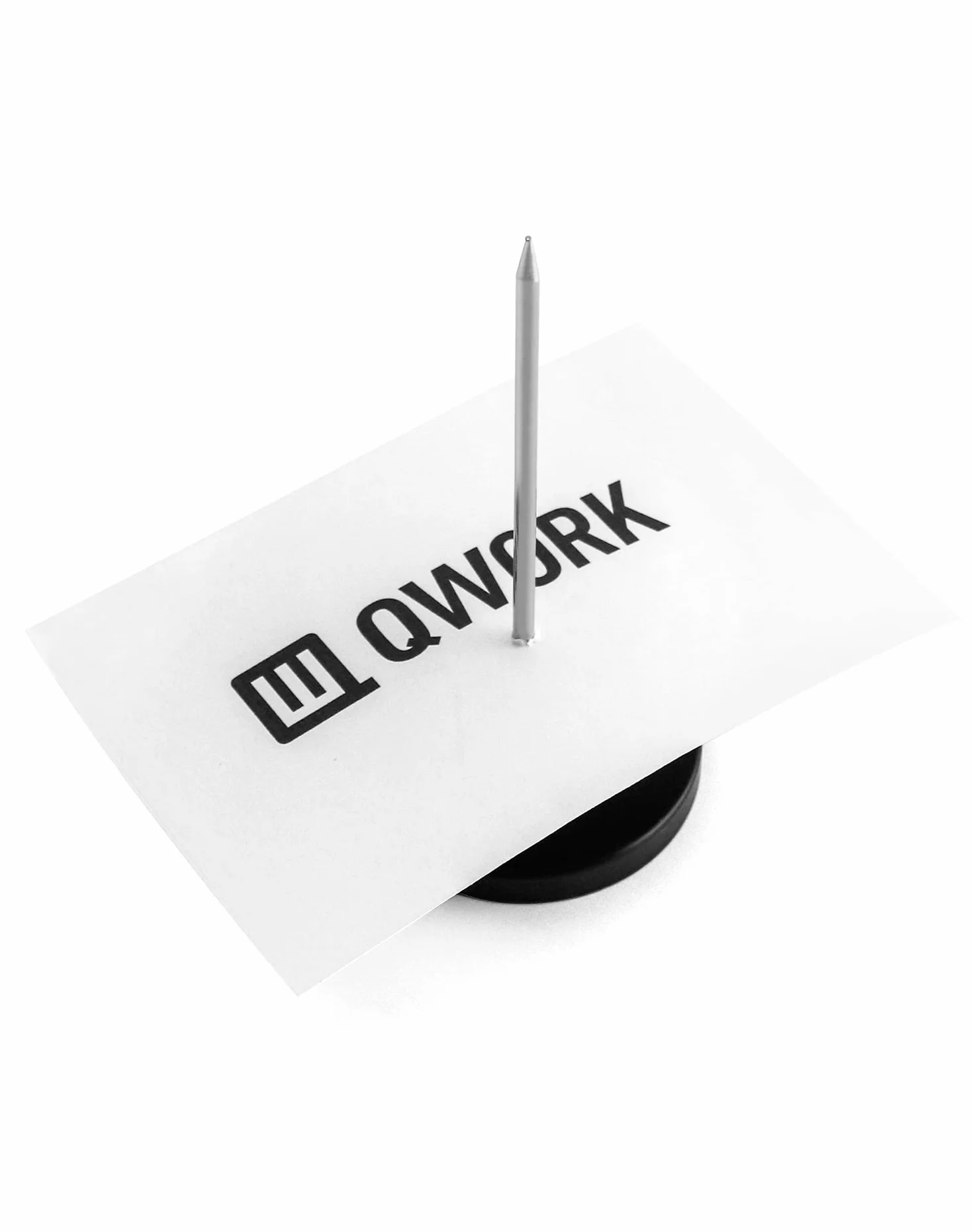 QWORK pojemnik na notatki, pojemnik na notatki Bon pick do paragonu na papier firmowy, 14 cm, 4 sztuki, czarny