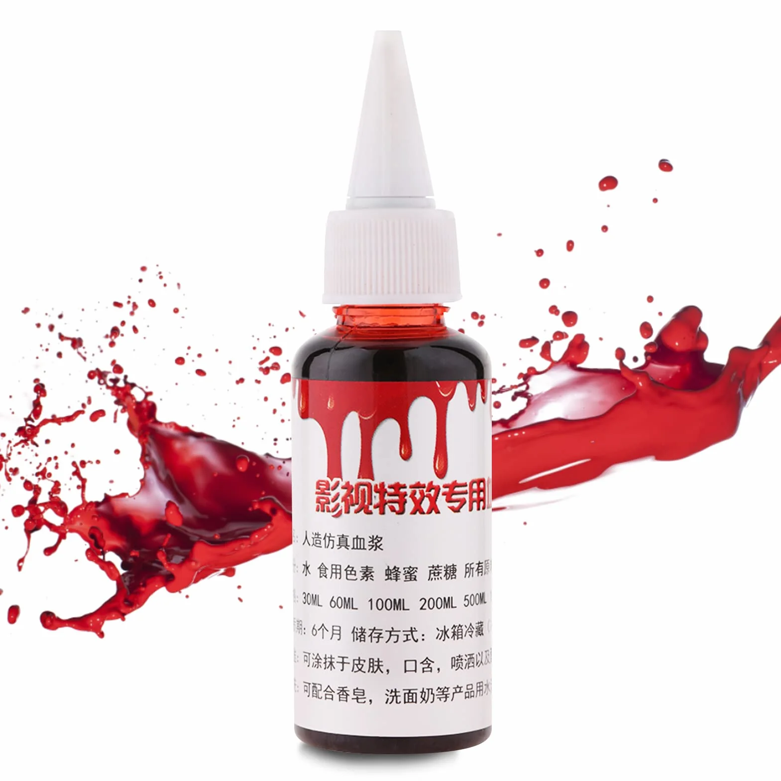 Halloween Party Faux Blood Realistyczne Zombie Fantasy Makijaż Sztuczna Krew do Teatru i Kostiumów (50 ml)