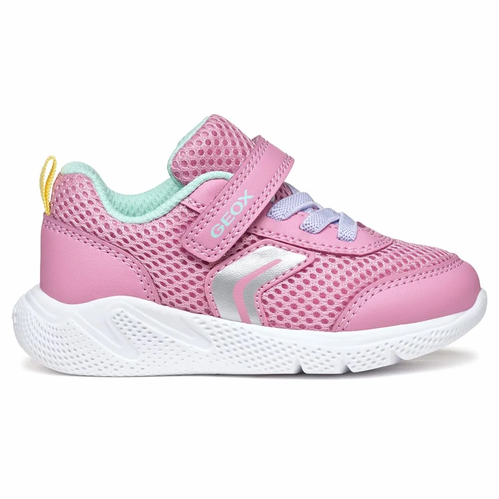 Geox Niemowlęta B SPRINTYE Girl D Sneakers, różowe/Watersea, 22 EU, różowy, 22 EU