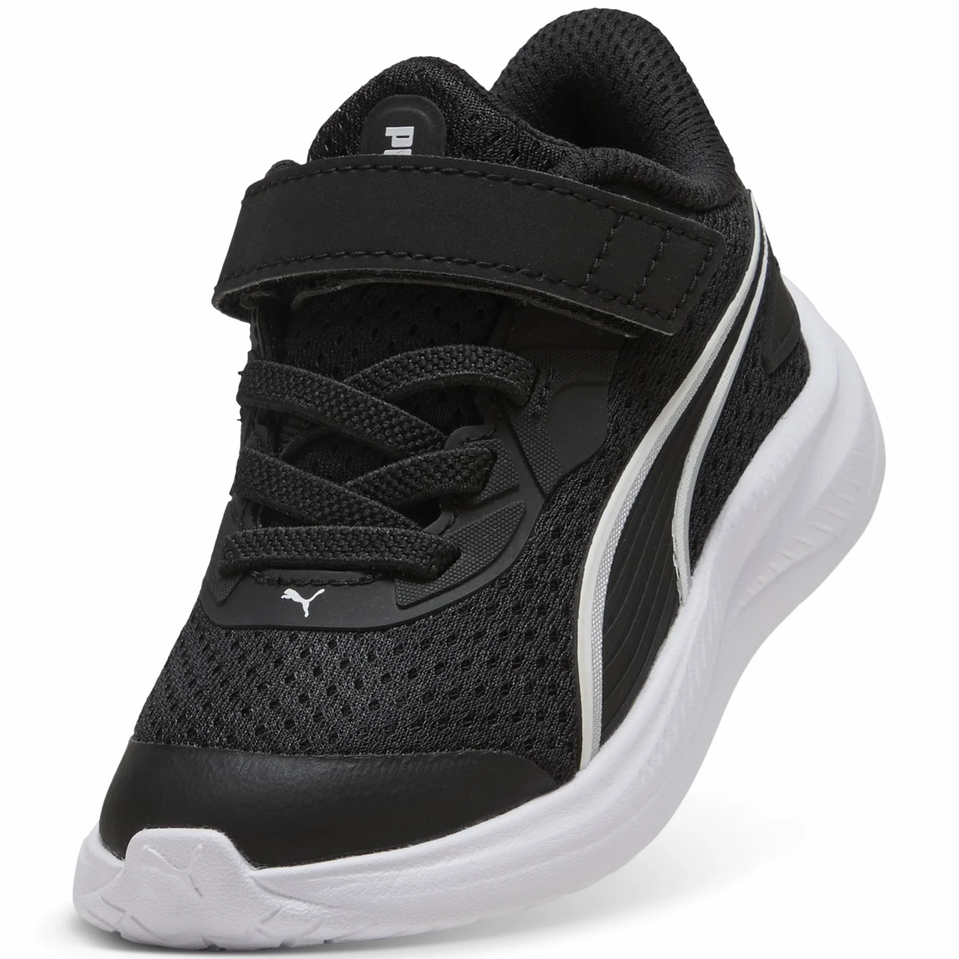 PUMA Unisex Baby Skyrocket 2 AC+ INF trampki, czarno-białe, srebrne, 40 EU, Puma Czarny PUMA Biały PUMA Srebrny, 8.5 UK