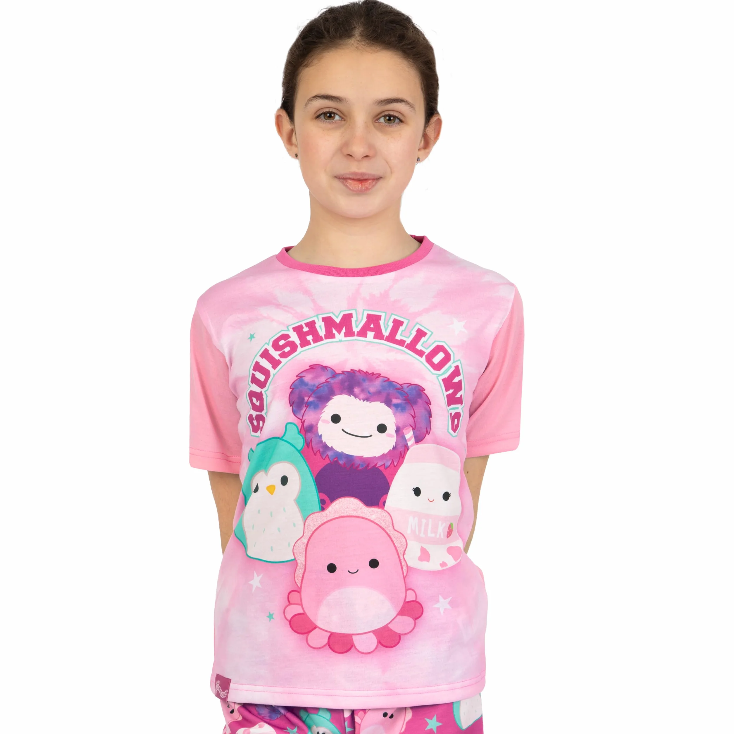 Squishmallows Piżama Dziewczęca, Letnia Piżama Dziecięca Z Krótkim Rękawem
