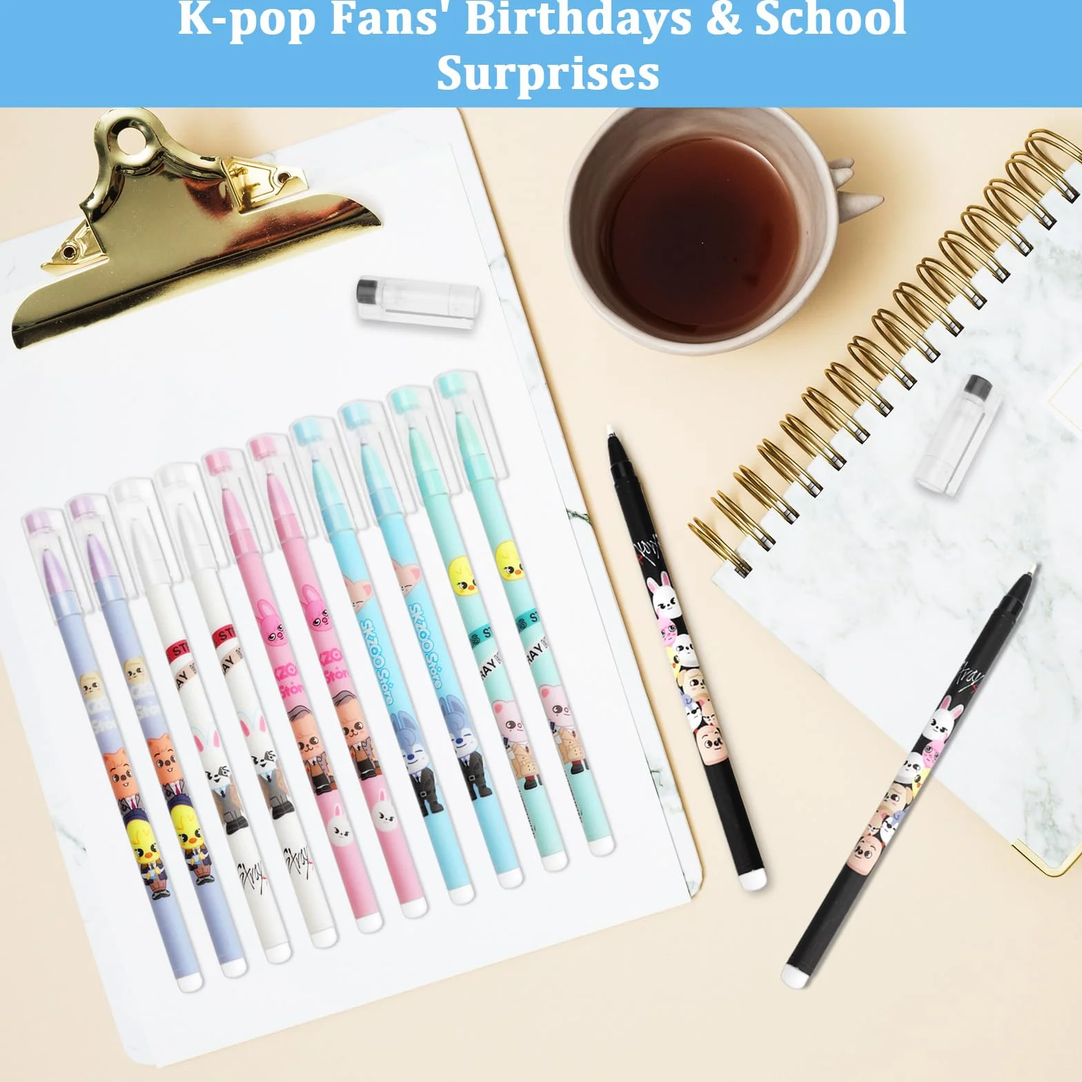 HENGBIRD Stray Kids Merch Stray Kids zestaw 24 długopisów – 6 różnych wzorów Skzoo