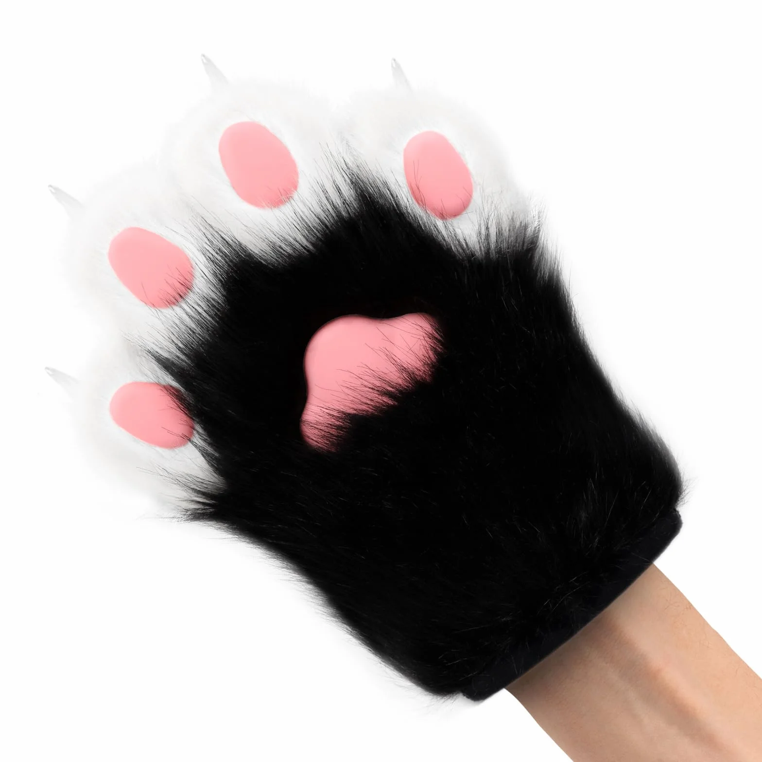 Rękawiczki ze sztucznego futra w kształcie kocich łap z pazurkami, zwierzęta, lis, łapy, rękawiczki, na Halloween, cosplay, akcesoria dla dorosłych