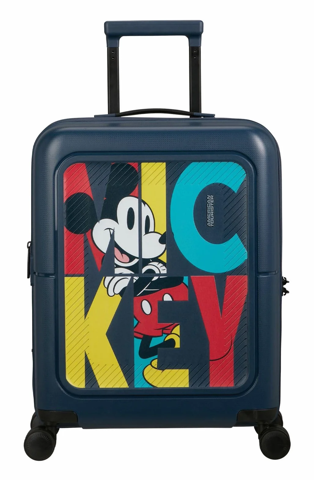 American Tourister Dashpop Disney - Bagaz Podreczny 55x40x20/23 cm, Rozszerzalna Walizka Kabinowa Twarda na Ryanair & Wiekszosc Linii, 41/47L, Mickey Pop Letters