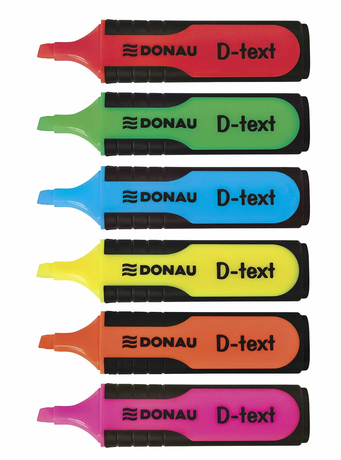 Zakreślacz Fluorescencyjny DONAU D-Text 1-5mm (linia) Czerwony/Artykuły do Pisania i Korygowania/Typ-Klasyczny/Rodzaj-Gumowana Rękojeść/Kolor-Czerwony/Dł. Linii (m)-200