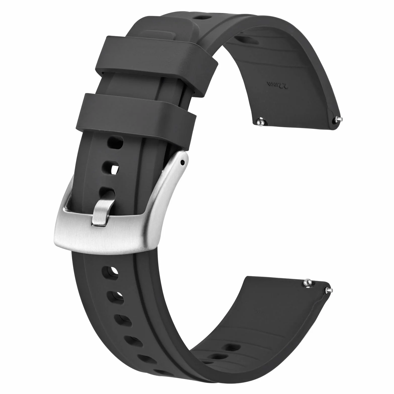 BISONSTRAP Elastyczny pasek do zegarka 18, 20, 22, 24 mm, silikonowy, pasek do zegarka dla mężczyzn i kobiet, szybkie zapięcie, zapasowy pasek