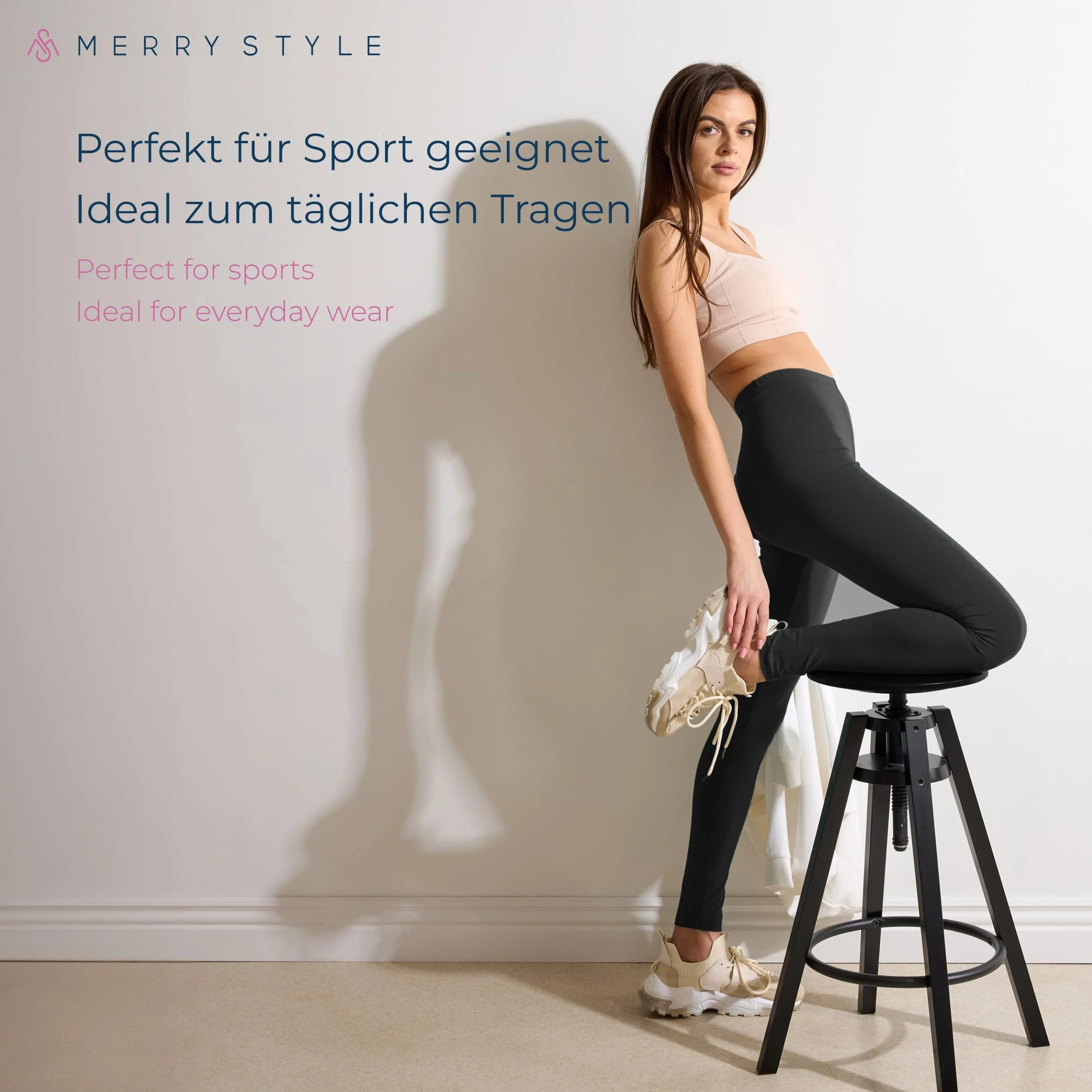 Merry Style Legginsy Damskie z Bawełny Dwupak MS10-198