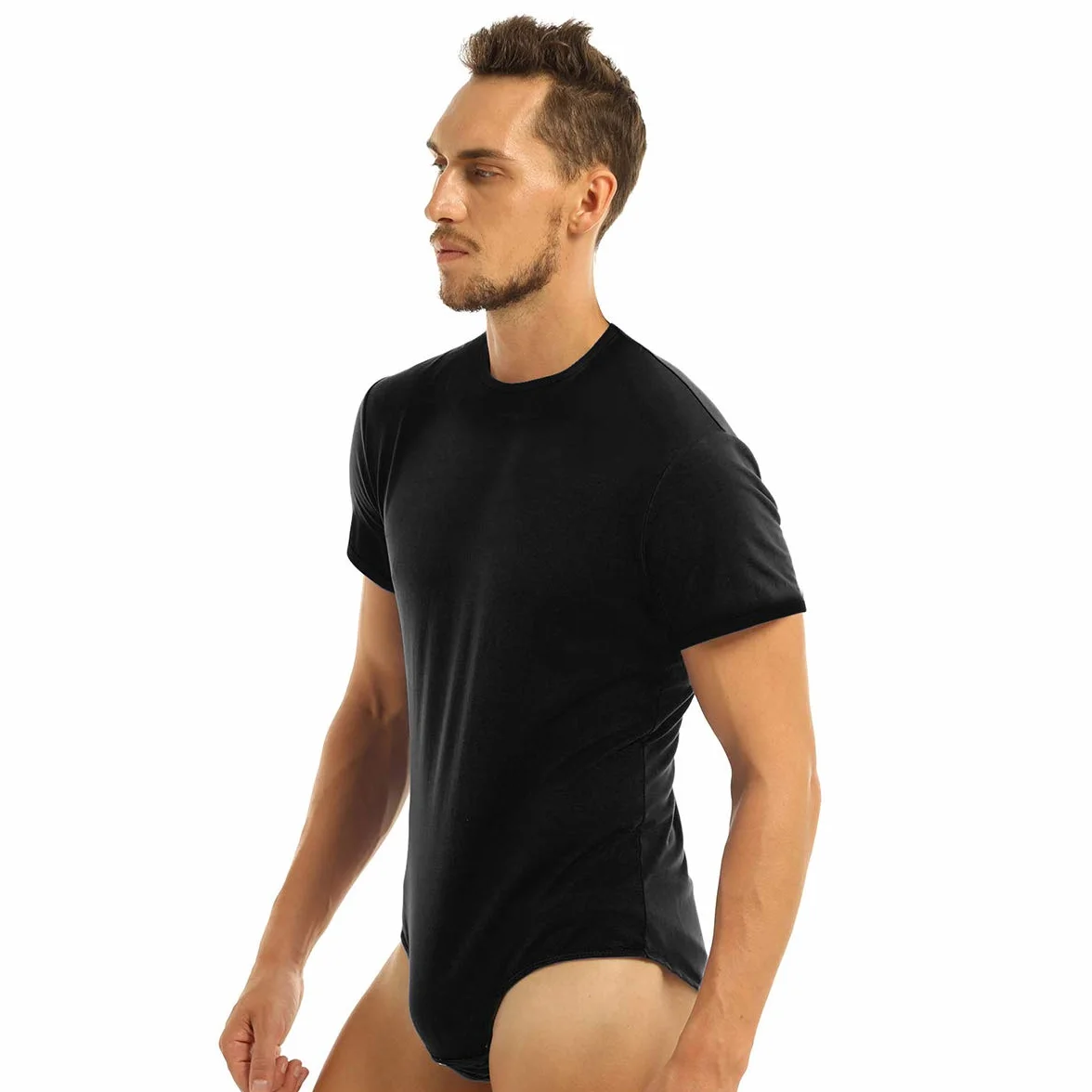 Freebily Body Męskie Sportowe Kombinezon Bawełniany Triathlon Artystyczny Trampki Leotard Kombinezon Bodysuit Piżama Krótkie Ogrodniczki Siłownia Sportowa Koszulka Fitness