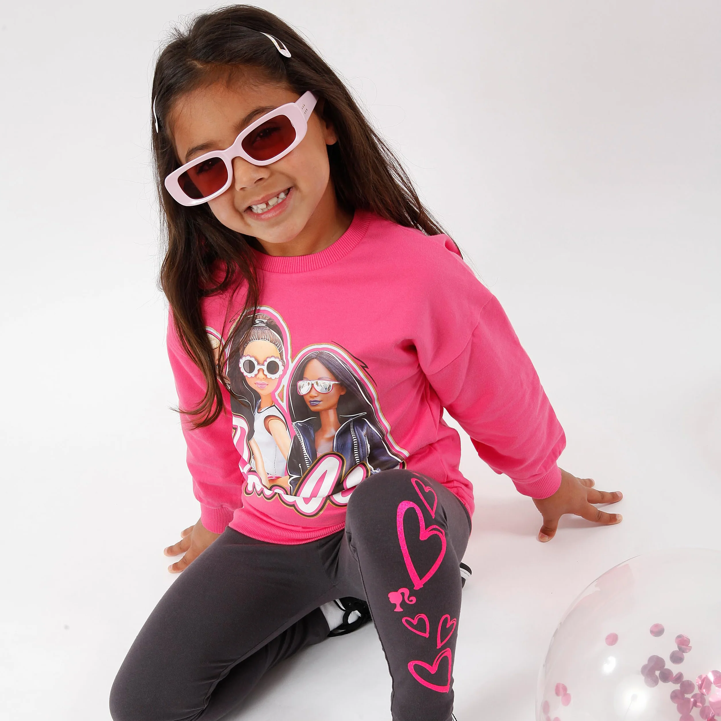 Zestaw bluzy i legginsów Barbie | Zestaw koordynacyjny | Stroje i zestawy ubrań dla dziewcząt | Wiek od 4 do 12 lat| Oficjalne gadżety Barbie