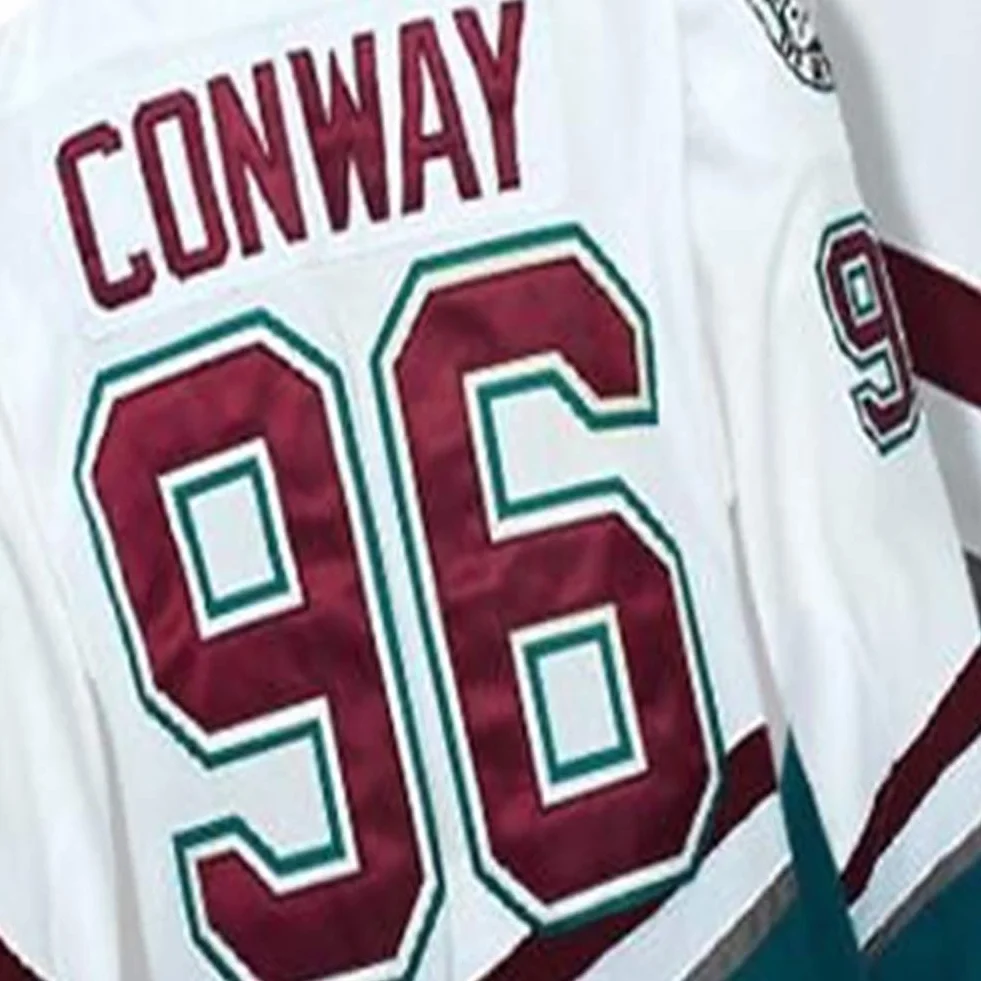 Charlie Conway #96 Mighty Ducks Movie hokej na lodzie koszulki NHL męskie bluzy oddychające koszulka z długim rękawem