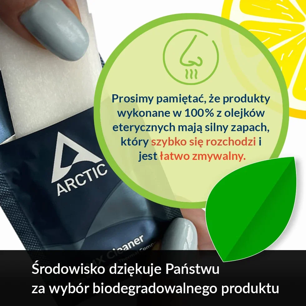 ARCTIC MX Cleaner (40 sztuk) - Ściereczki do usuwania pasty termicznej, 11,5 x 11,5 cm, biodegradowalne