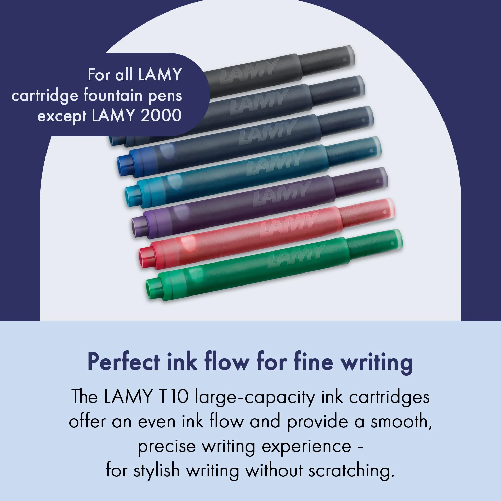 Lamy T10 LT10BKB Wkład Atramentowy, Czarny, 1,25 ml, 5 Sztuk