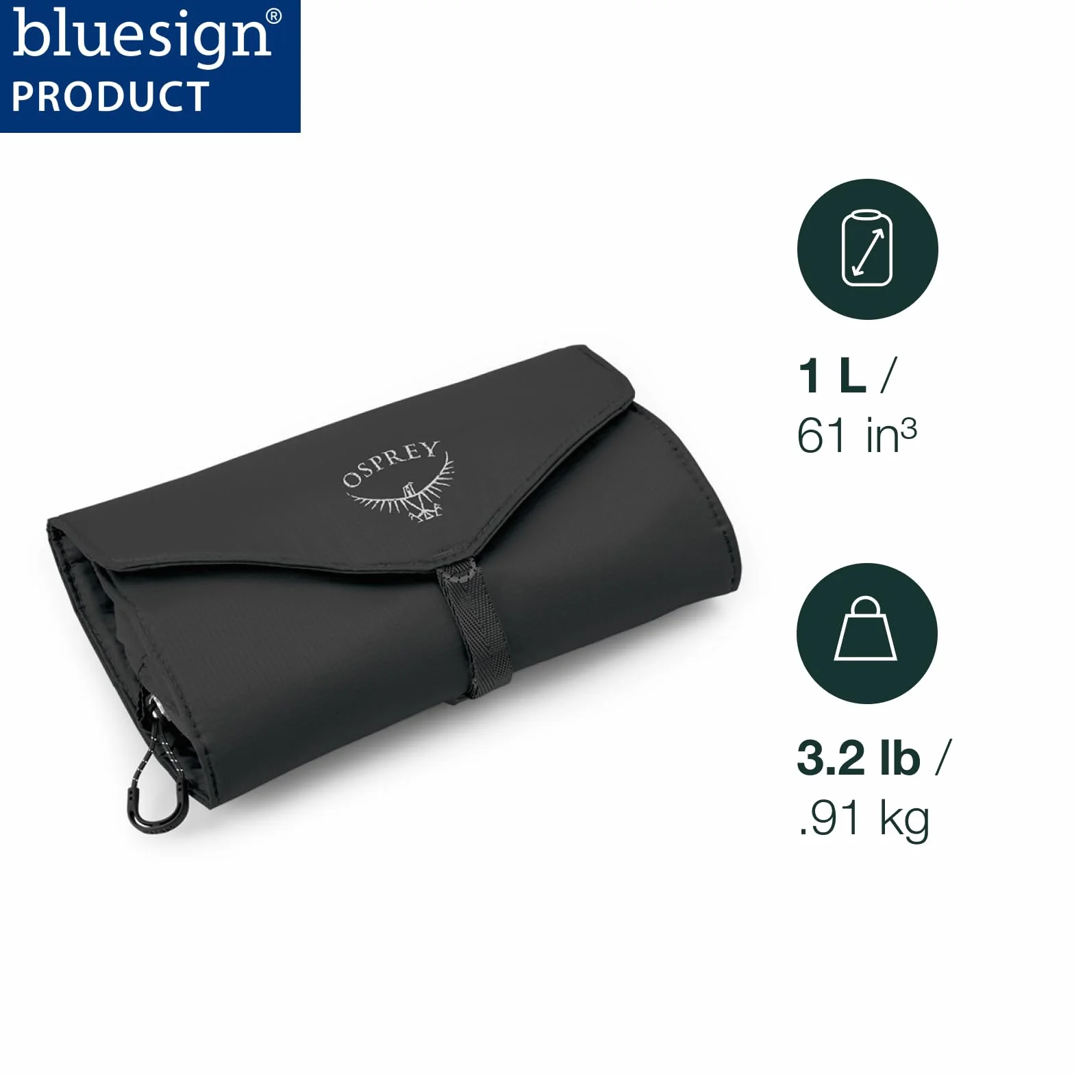 Osprey Ultralekki organizer na rolki, akcesoria unisex - podróżny czarny O/S