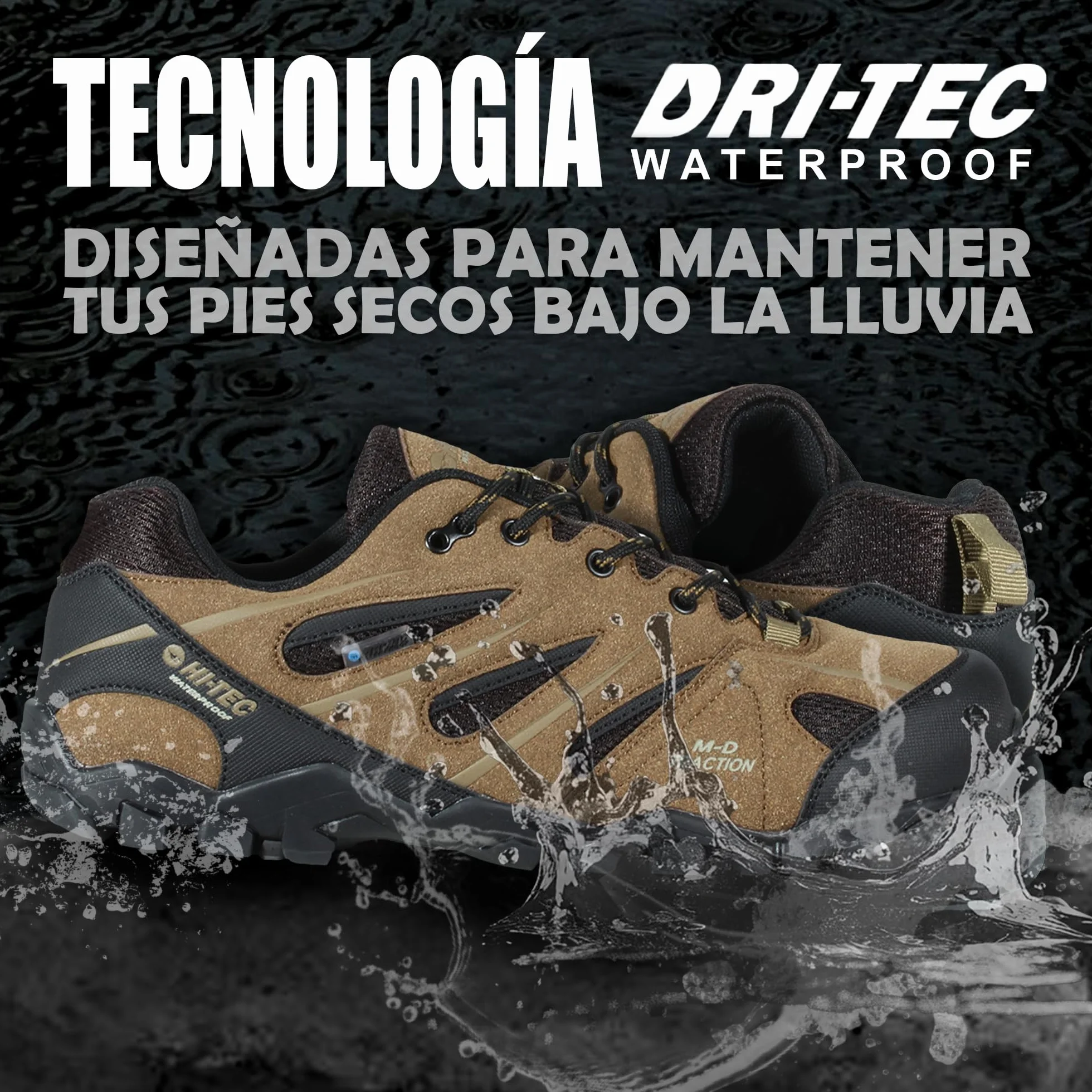 Hi-Tec Męskie Trampki Walker WP Oddychająca i wodoodporna membrana Dri-Tec. Gwarantowany styl i komfort