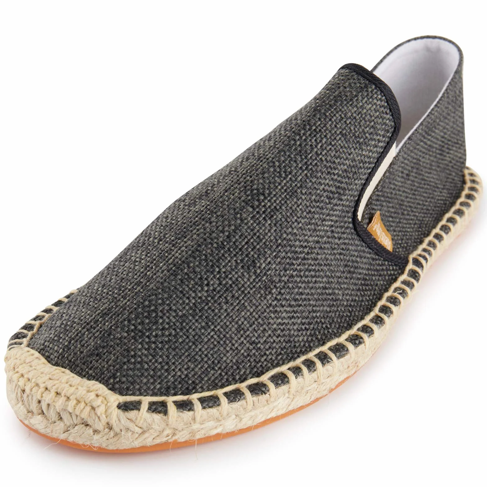 Alexis Leroy Jednolity kolor Slipper Espadryle Męski Flats Slip-On z płótna żaglowego Czarny 44 EU