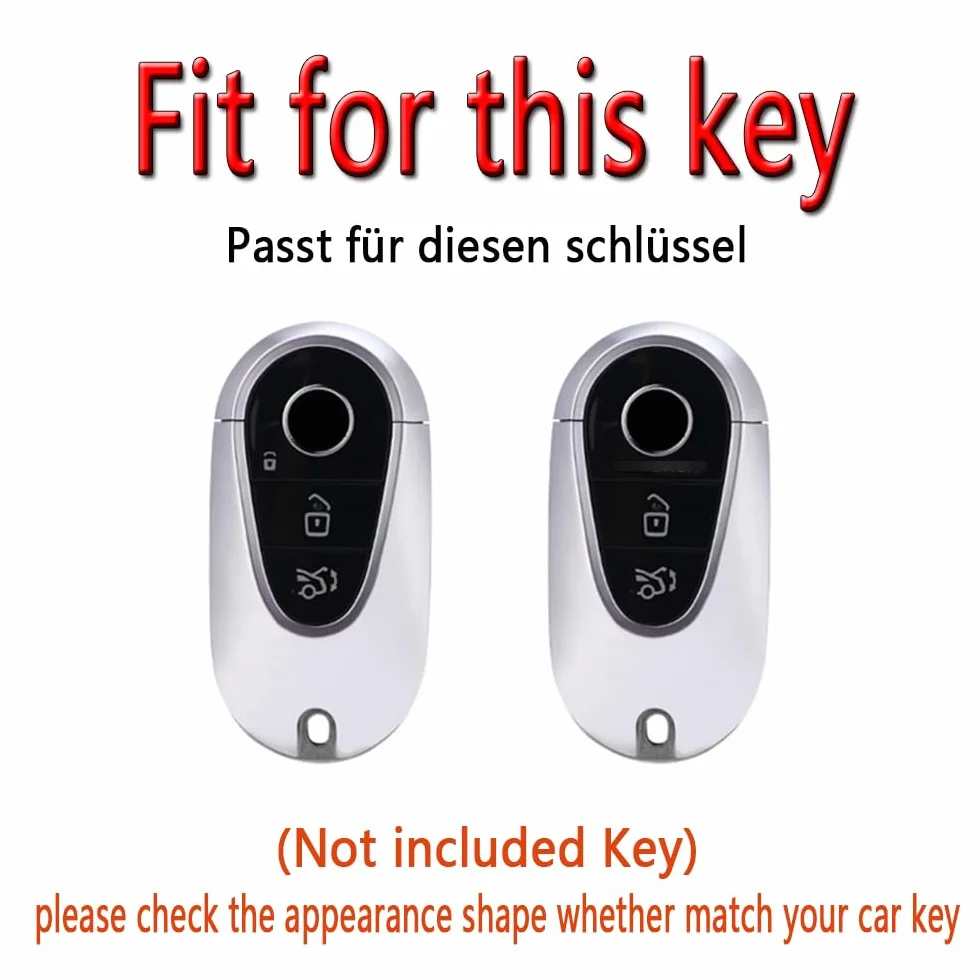 Keyless etui na kluczyki samochodowe pasuje do Benz klasy C W206, etui ochronne z włókna węglowego, etui na klucze do Mercedesa klasy S W223, S450, C200, S350L, do Maybach S480, S580, z hakiem