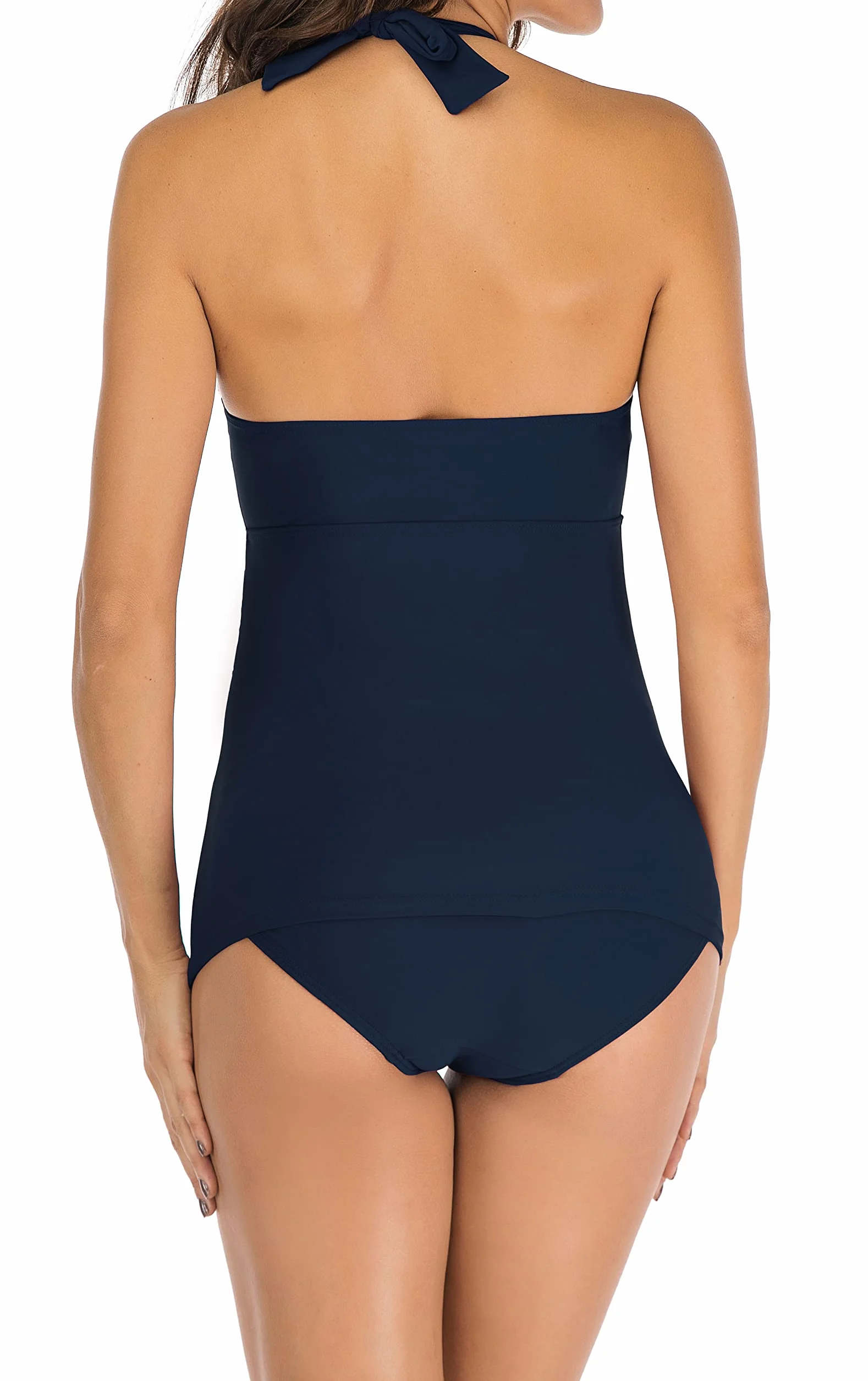 Laorchid damski kostium kąpielowy, push up, tankini, dwuczęściowy, kostium kąpielowy, wyszczuplający brzuch, moda plażowa, wiązanie na szyi, moda kąpielowa, tankini z dekoltem w serek
