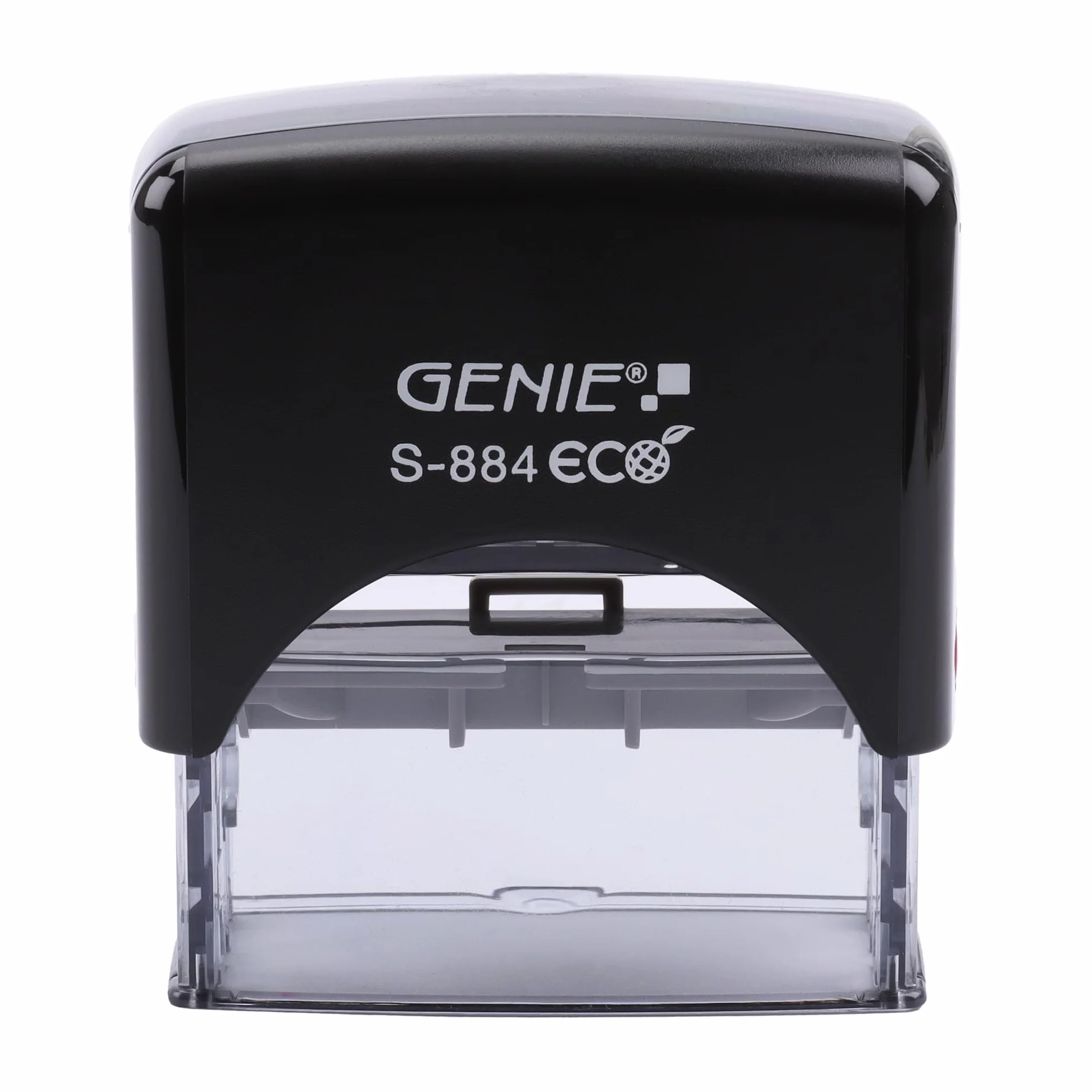 Genie S-884 Zestaw Stempli Samotuszujących (Do 5 Linii, Własny Projekt, w Tym Akcesoria, Poduszka Do Tuszu) Czarny / Srebrny