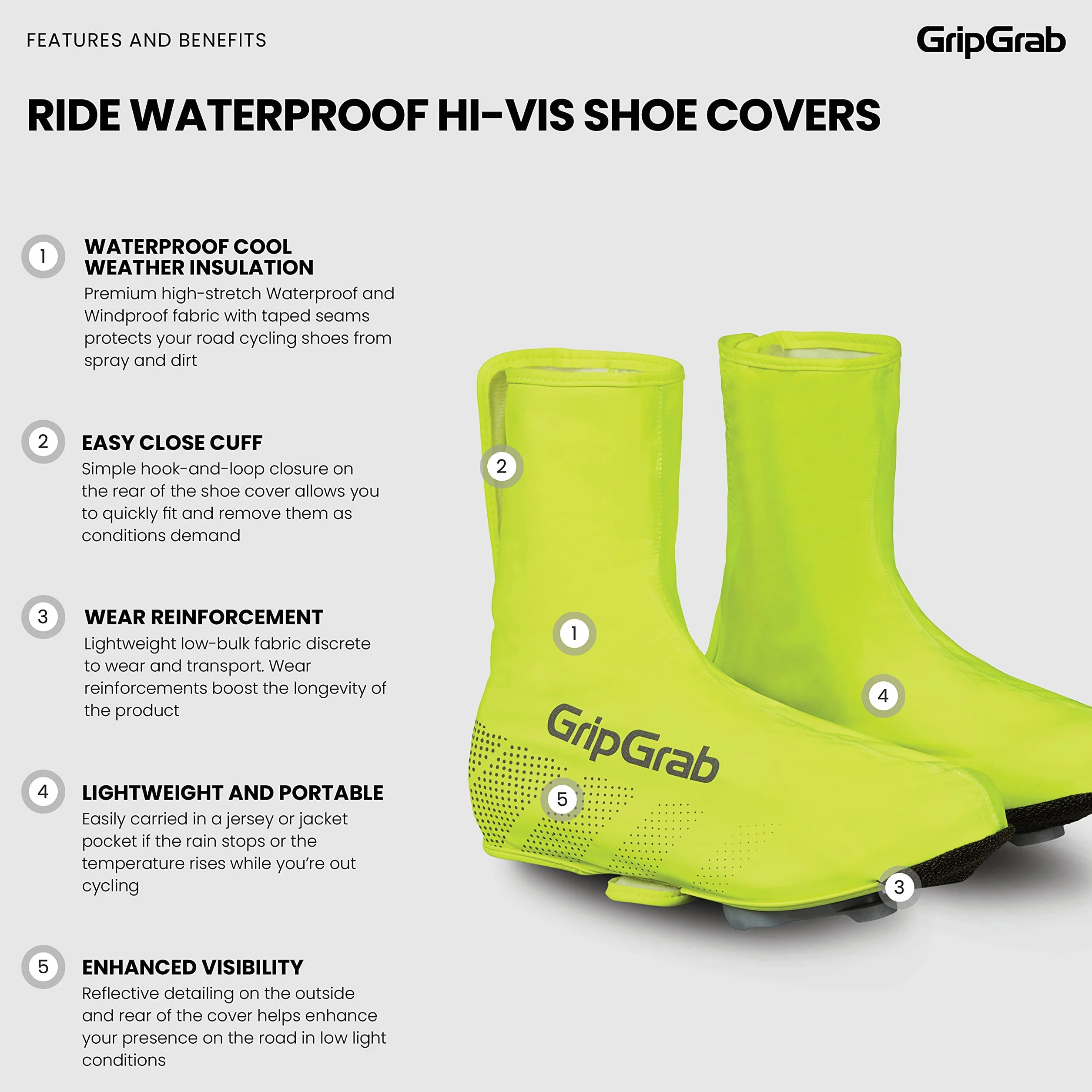 GripGrab Ride wodoszczelne ochraniacze na buty rowerowe, wyścigowe, MTB, do jazdy na rowerze, ochrona przed deszczem