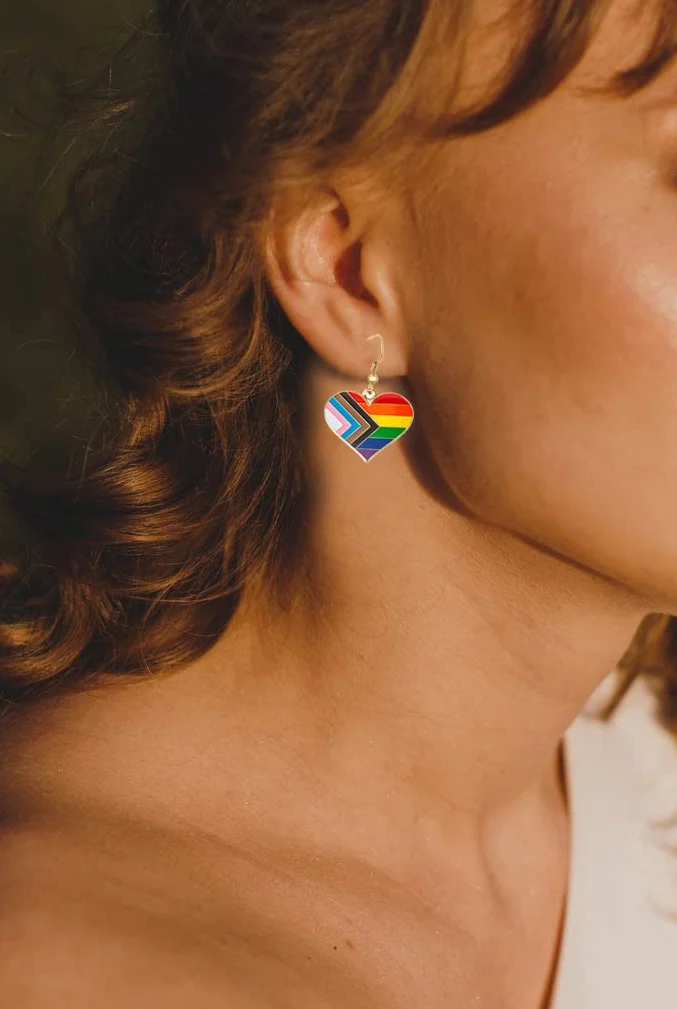 Progress Transgender Rainbow Pansexual Asexual Bisexual Lesbian Nonbinary Sun Set Lesbian Dangle Earing Gay & Lesbian LGBT Pride Gifts Rainbow Jewelry