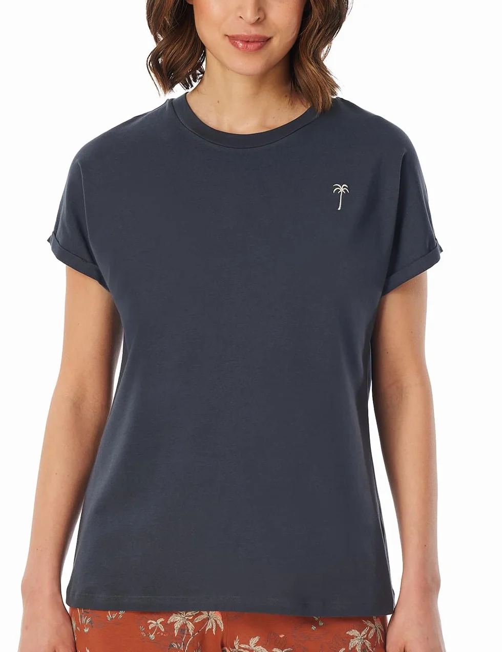 Schiesser Góra od pidżamy Kobiety Schiesser Damen Schlafshirt Kurzarm Baumwolle - Mix + Relax