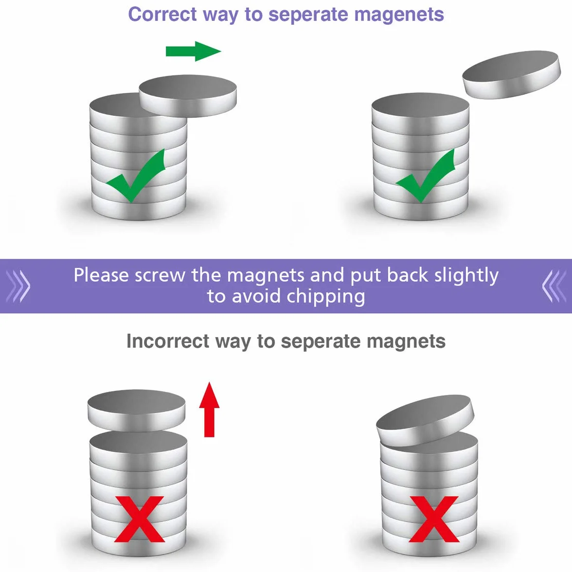 BTLIN Magnesy Neodymowe Małe, Mocne Mini Okrągłe Magnesy do Lodówki, Tablicy Magnetycznej, Biura, DIY 8x2 mm 60sztuk