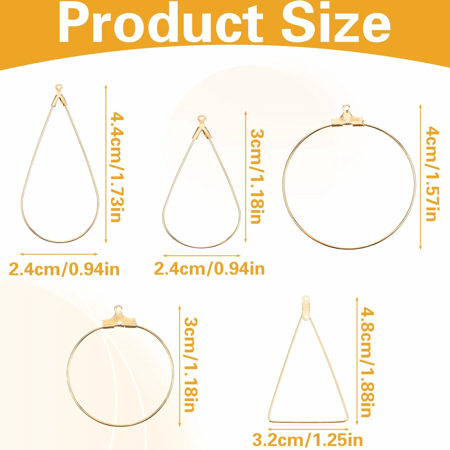 Bremorou 200 sztuk kolczyków typu "zrób to sam" zestaw do produkcji kolczyków typu kreole hoop earring finings, hipoalergiczne rękodzieło, złoto, srebro, drut, kreole do samodzielnego wykonania