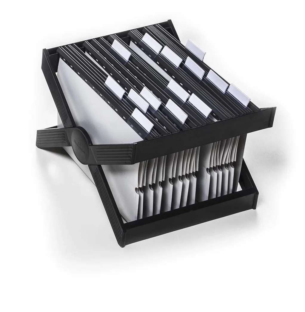 Durable 260058 Stojak na teczki zawieszkowe Carry, składany, kolor antracytowy.