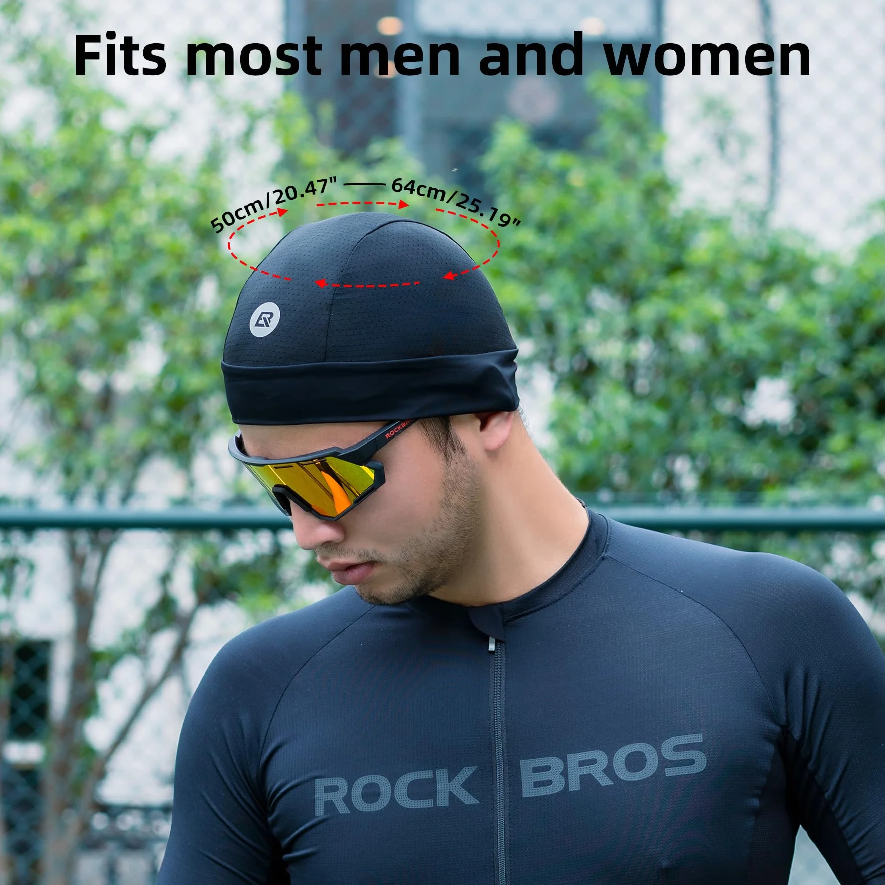 ROCKBROS Czapka Rowerowa pod Kask Letnia Ochrona UV UPF 50+ Czapka Rowerowa pod Kask Oddychająca i Szybkoschnąca Czapka Kolarska do Sportów Outdoorowych Kolarstwo Unisex