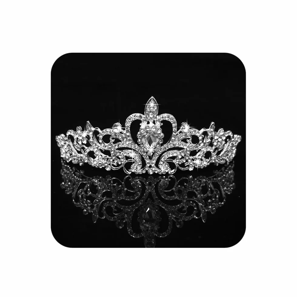 Tiara kryształowa korona z grzebieniem ze strasu, diadem, tiara, wesele, dla panny młodej, na urodziny, wesele, bal absolwentów, imprezy księżniczki