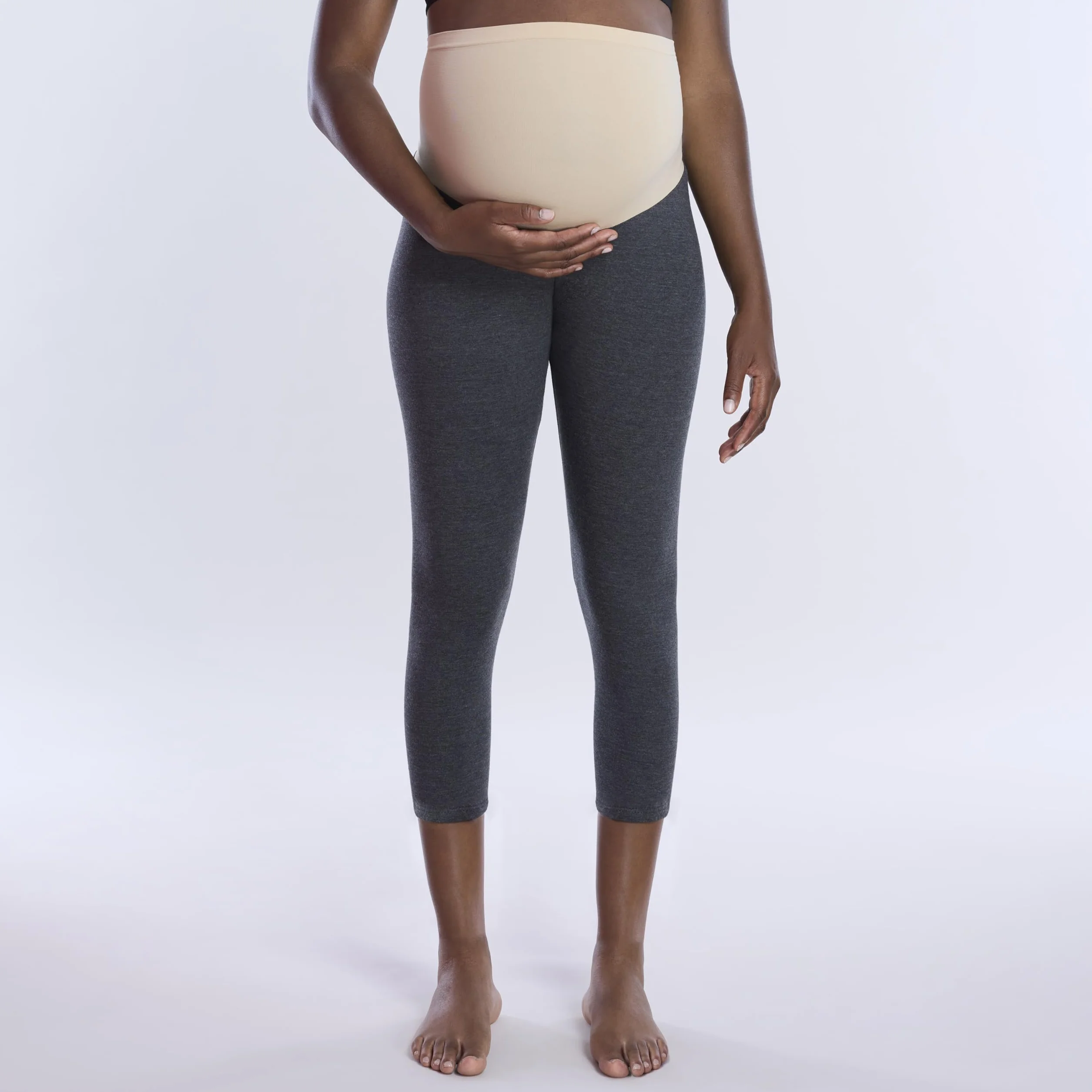 Motherhood Maternity Damskie Essential Stretch Crop Długość Sekretne dopasowanie Brzuch Legginsy