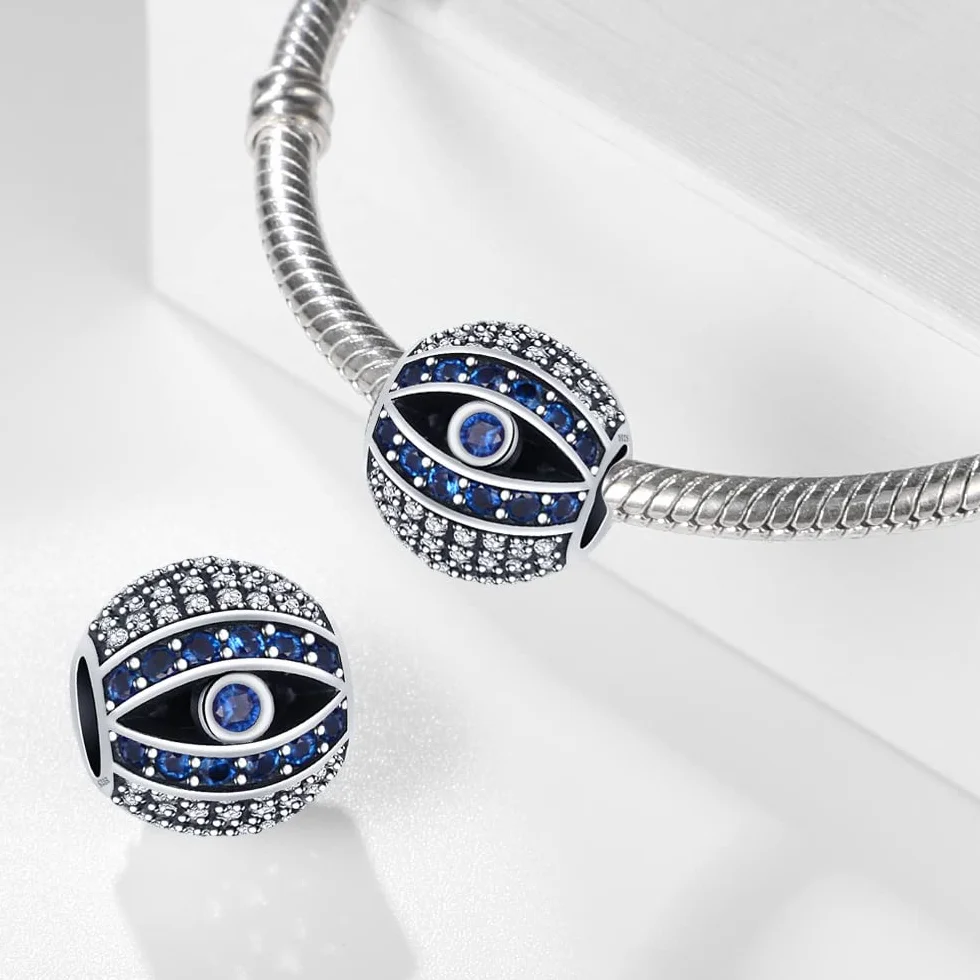 Charms Charms do bransoletek 925 Sterling Silver Devil's Eye Bransoletki srebrne damskie