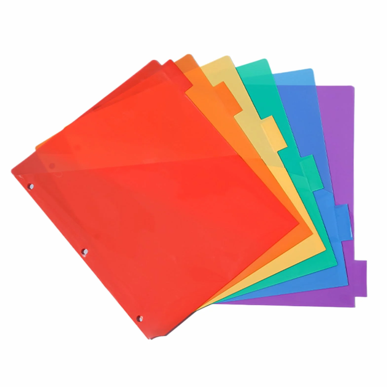 Podzia?ów indeksu segregatora, zak?adki dzielnika strony - Kolorowe 3 -pier?cienia Wk?adki Wk?adki Binder - Rainbow Gruste Pockets Pockets Ring Notebook Organizacja dla domu w szkole