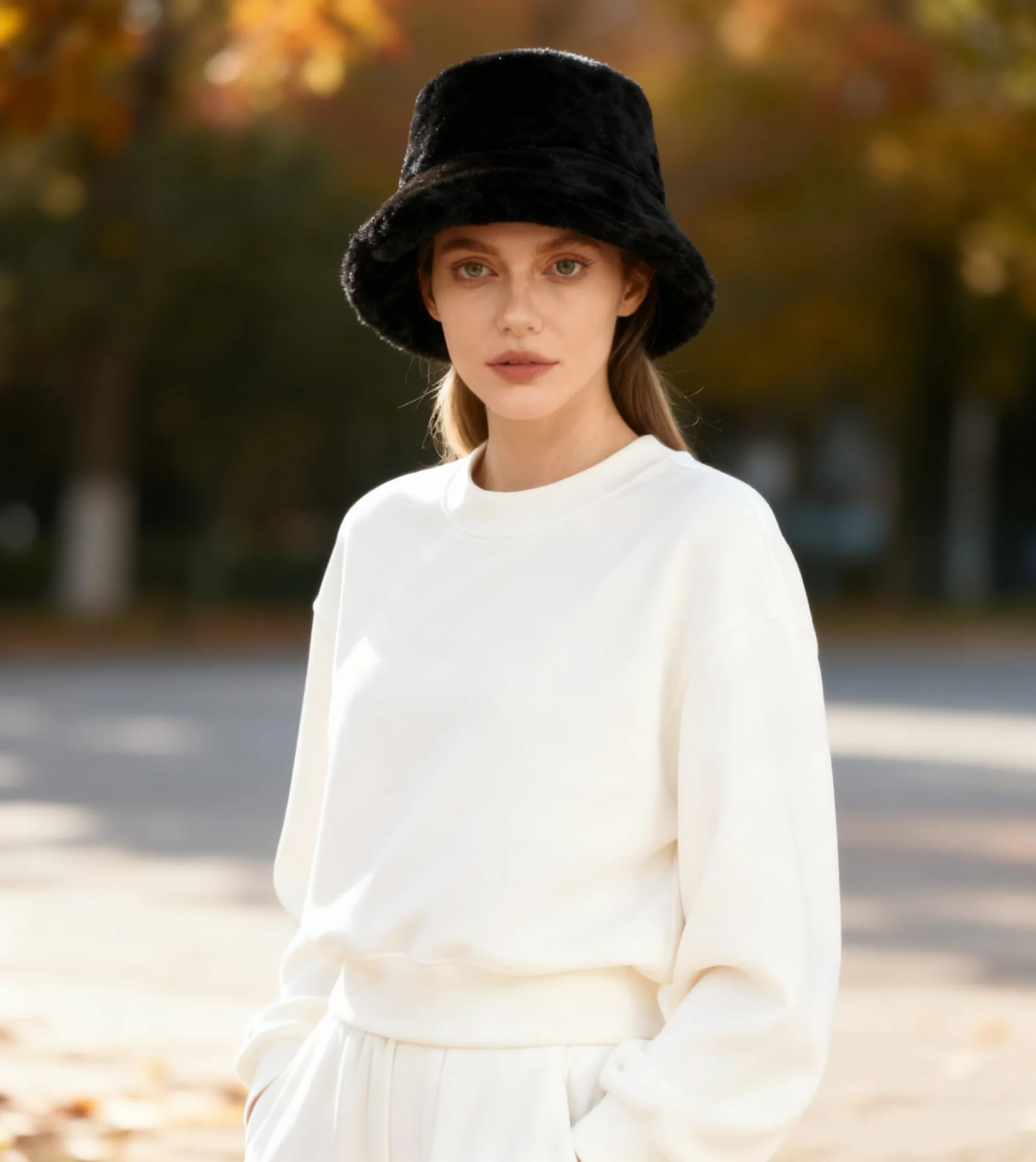 Lina & Lily Zimowy kapelusz typu bucket ze sztucznego futra dla kobiet mężczyzn z podszewką miękki puszysty