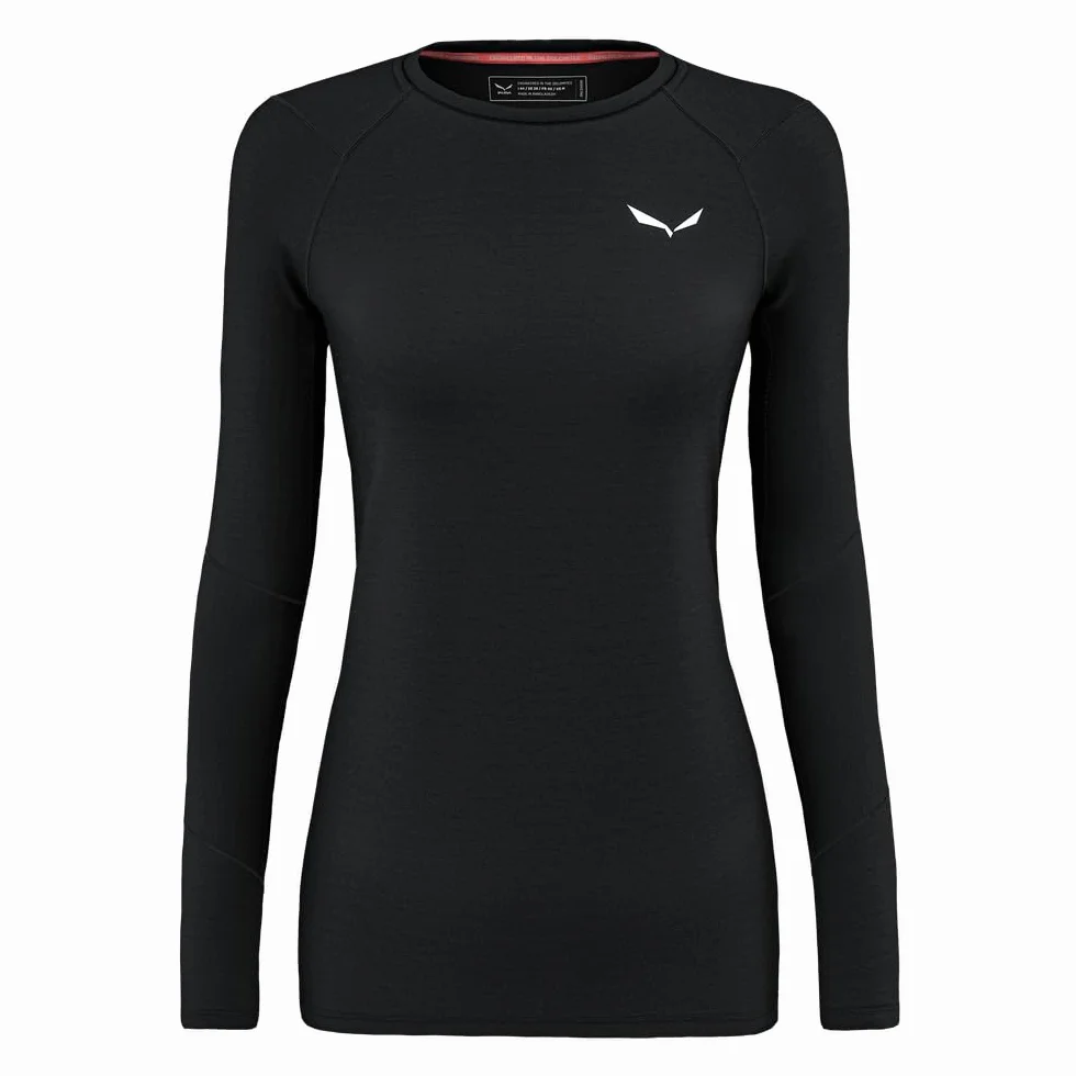 Salewa Cristallo Warm Amr W L/S Tee ., Black Out, XL