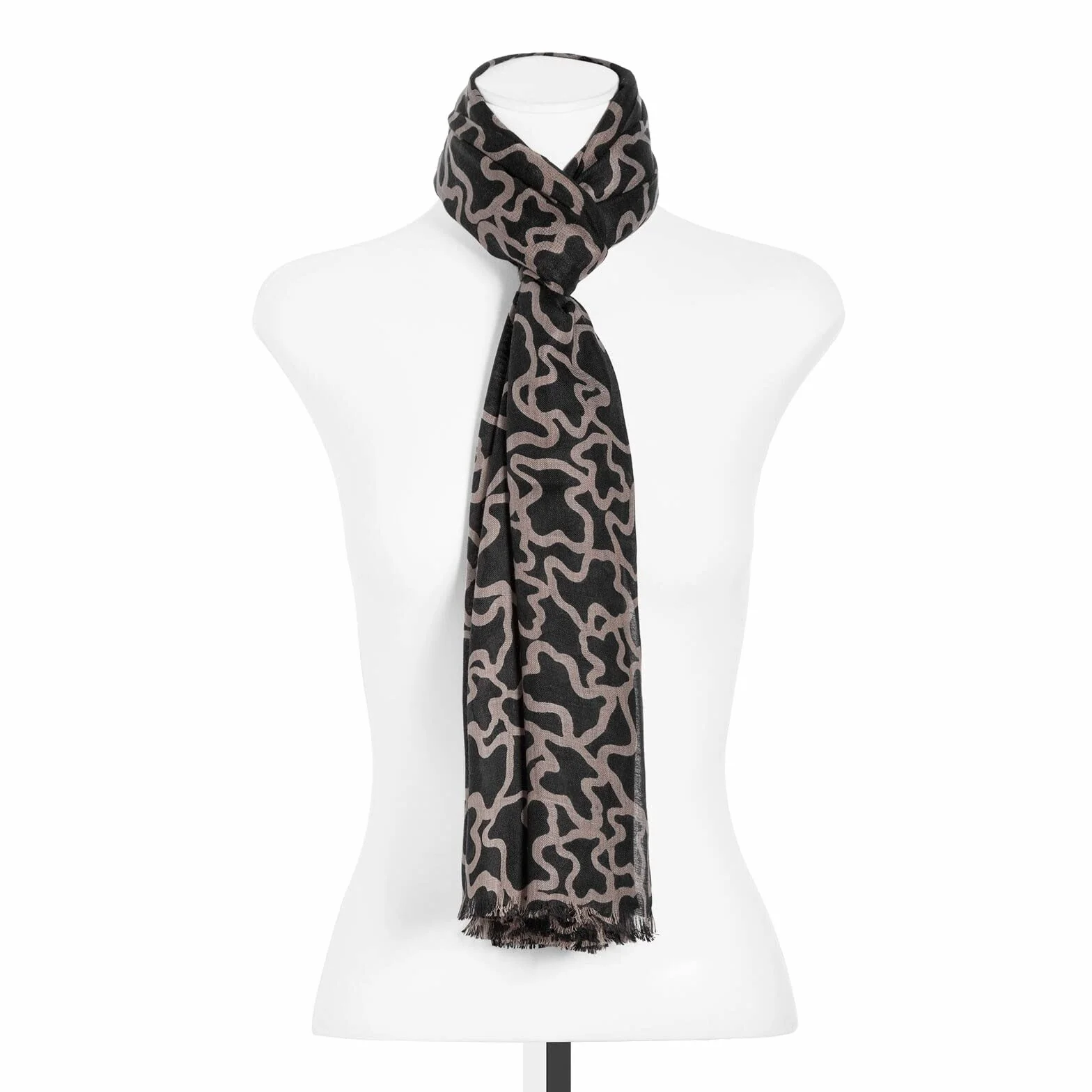 Tous Uniseks Fashion Szal, Czarny/Beżowy, 70 x 180 cm