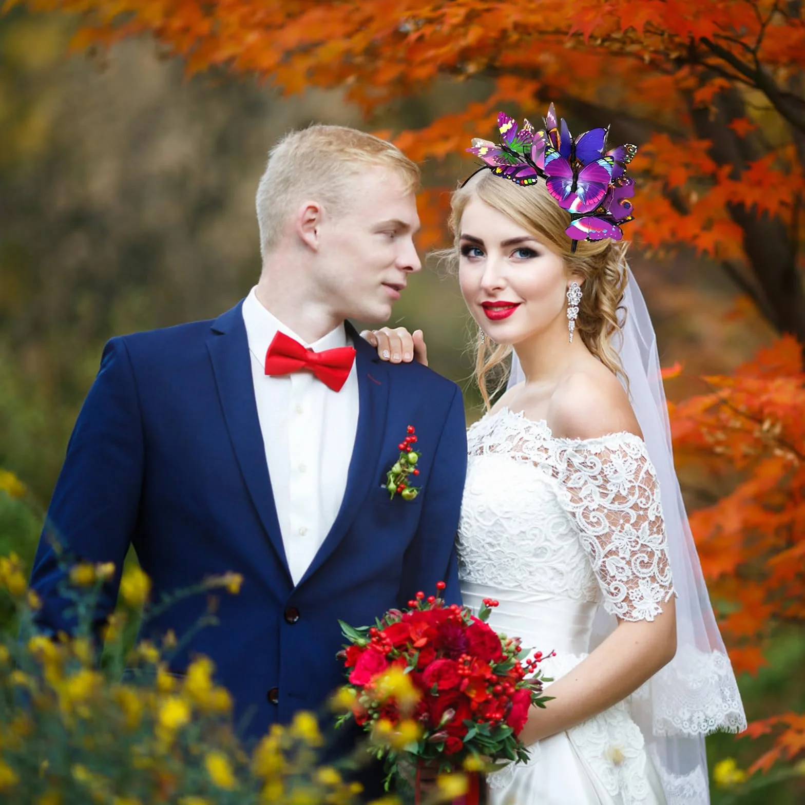 InteDesign Opaska w kształcie motyla, opaska na głowę, dla kobiet, ślub, cosplay, przyjęcie, karnawał, Halloween, festiwal