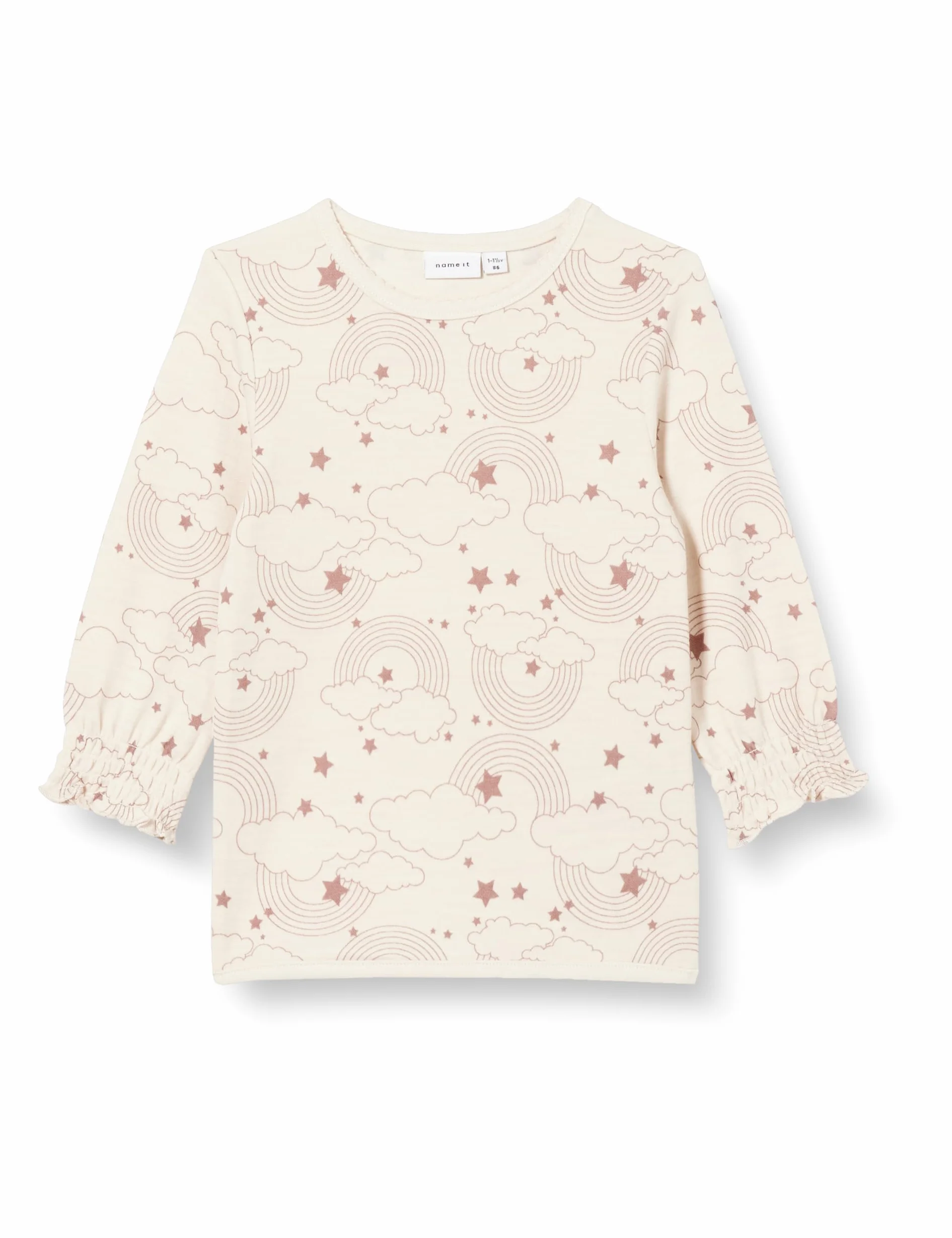 A/S NMFWUPPO Wool/CO LS TOP XXIII koszulka długim rękawem, Moonbeam, 86 cm